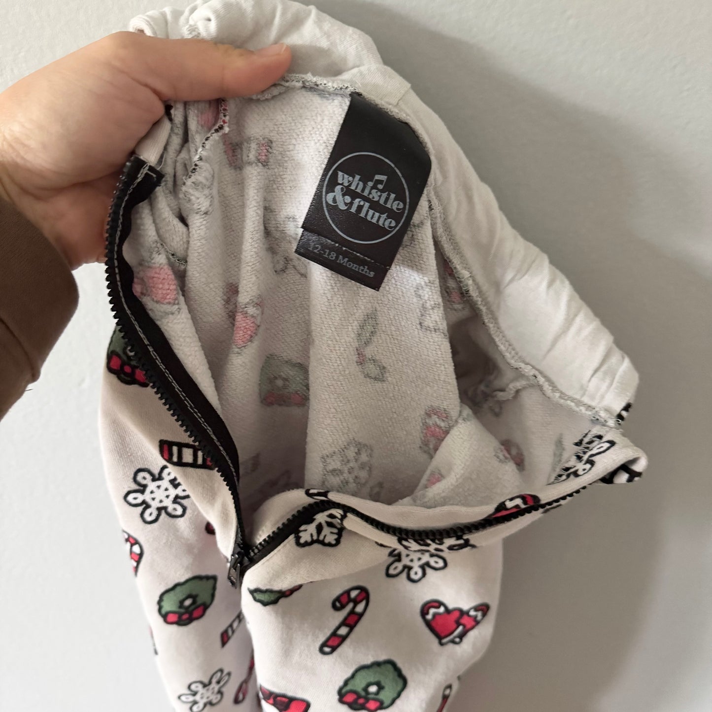 Whistle & Flute / Holiday crew romper / 12-18M