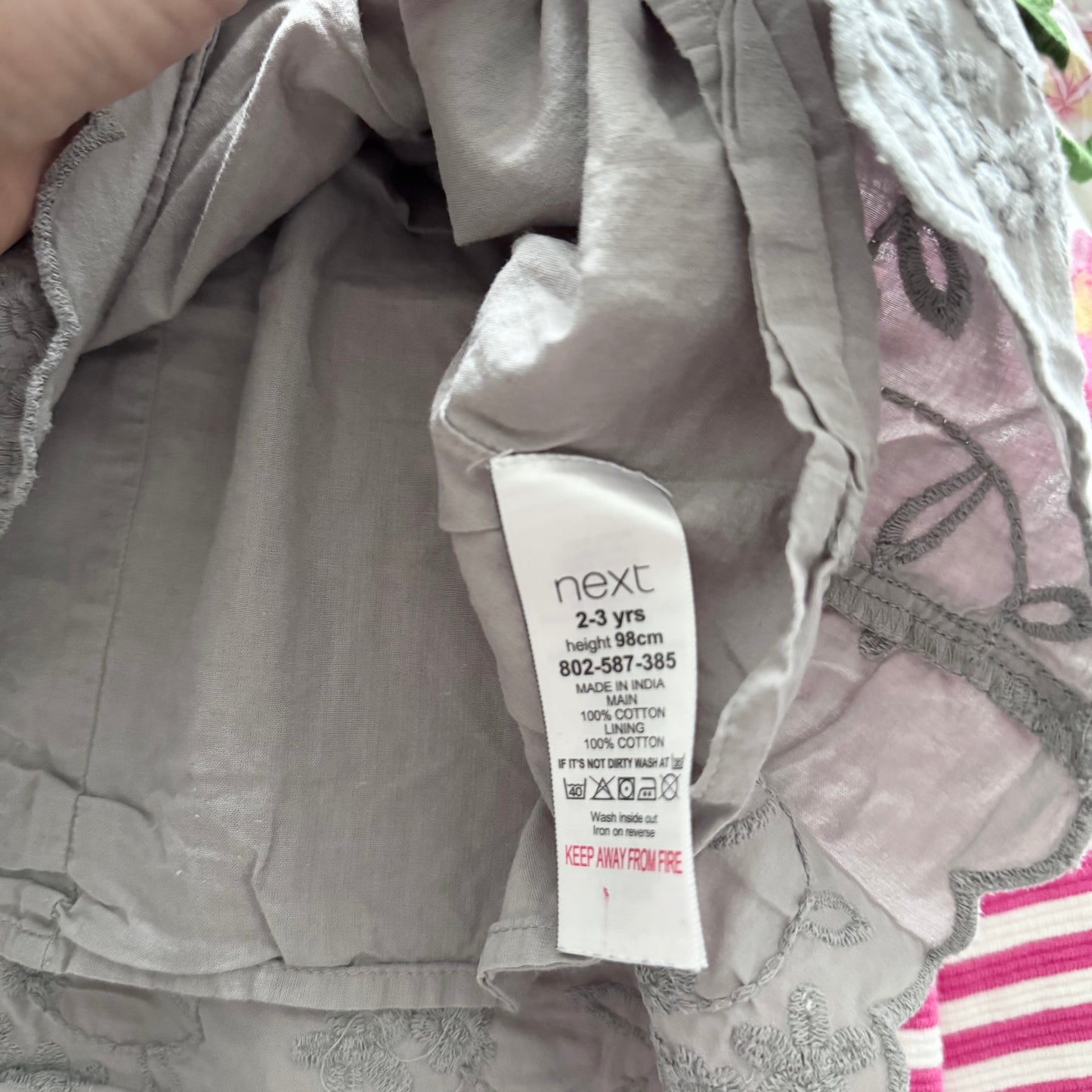 Next / Light grey tank dress / 2-3Y