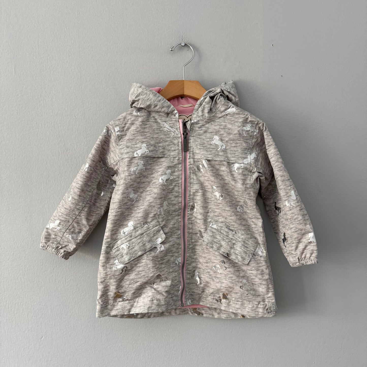 Hatley / Silver unicorn rain jacket / 3Y