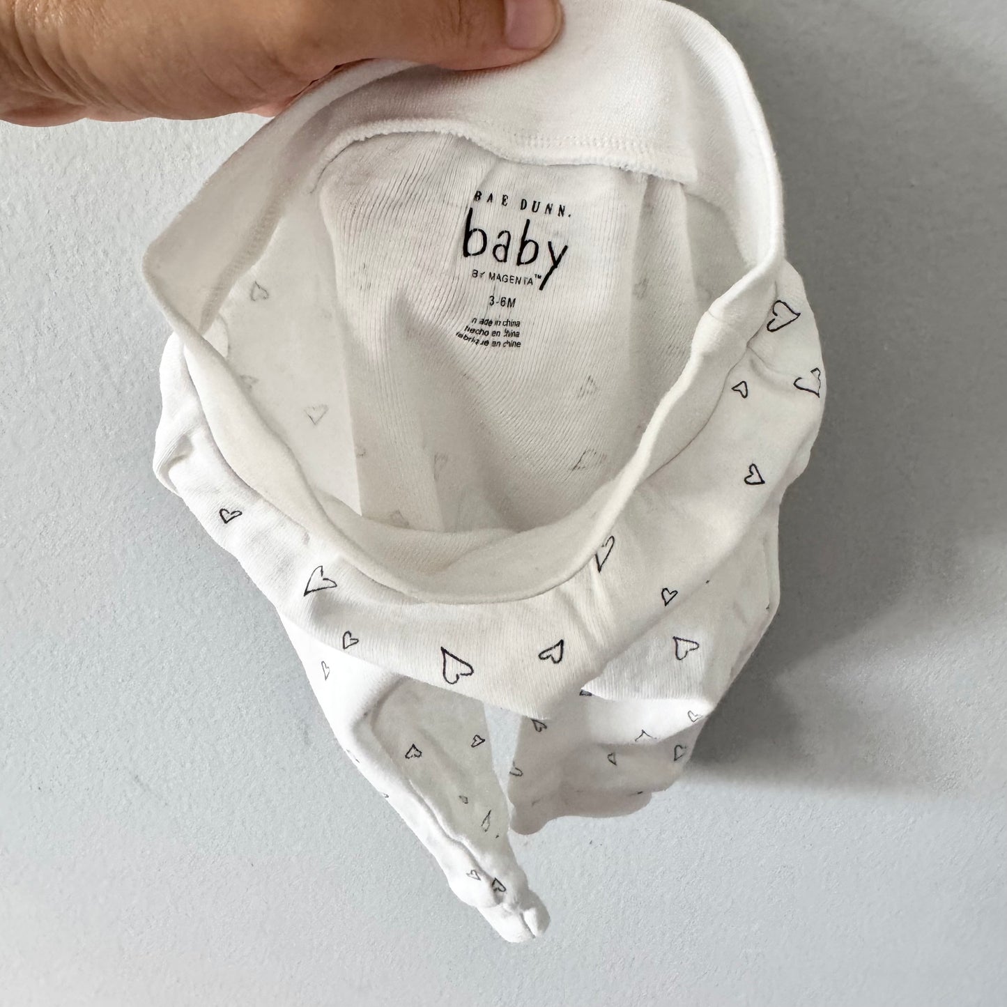 Rae Dunn / White x heart harem pants / 3-6M