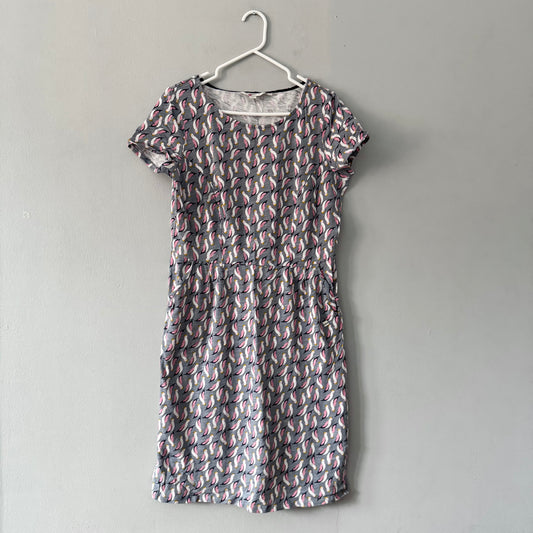 Boden / Grey & pink parrot dress / Women 10R