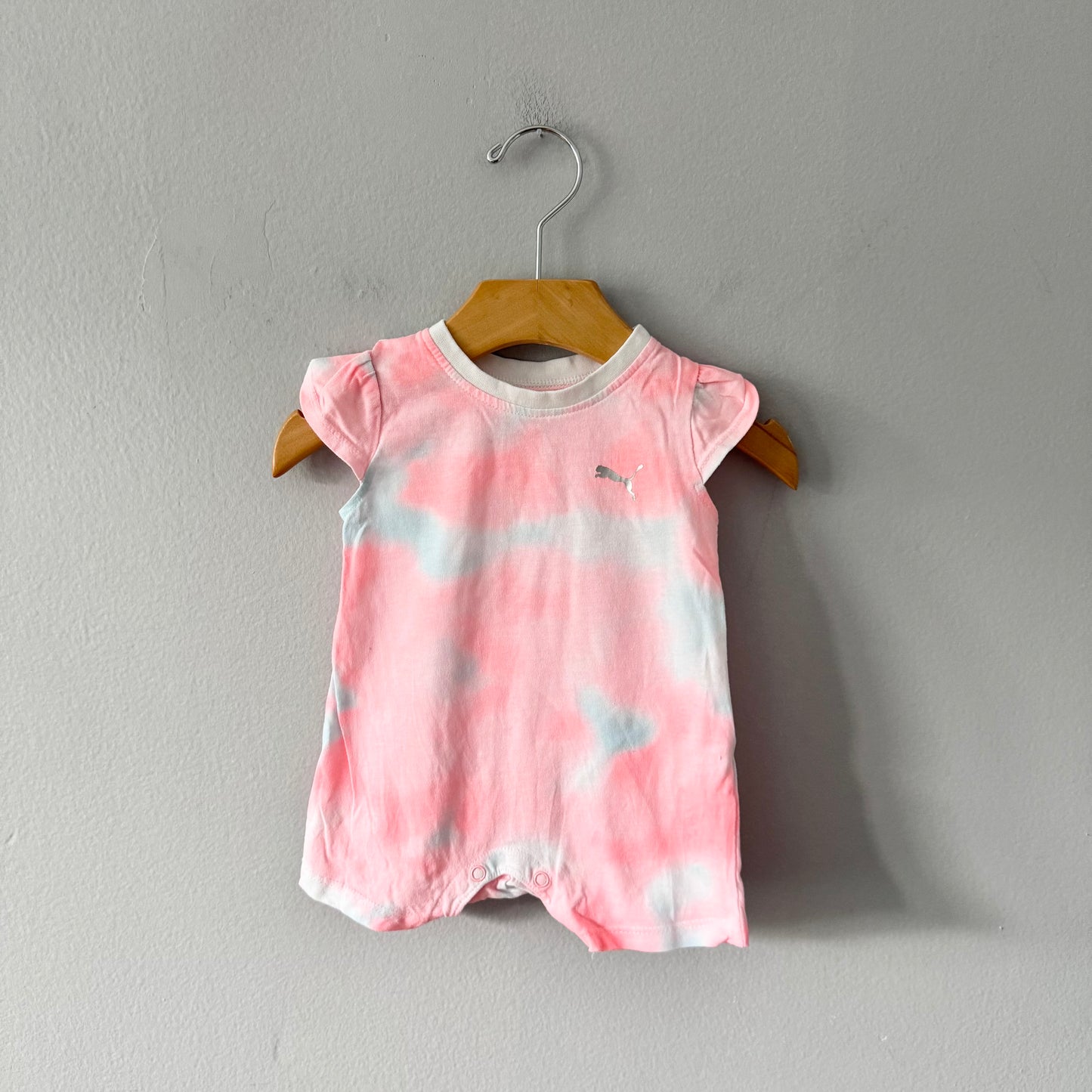 Puma / Neon pink summer romper / 3-6M