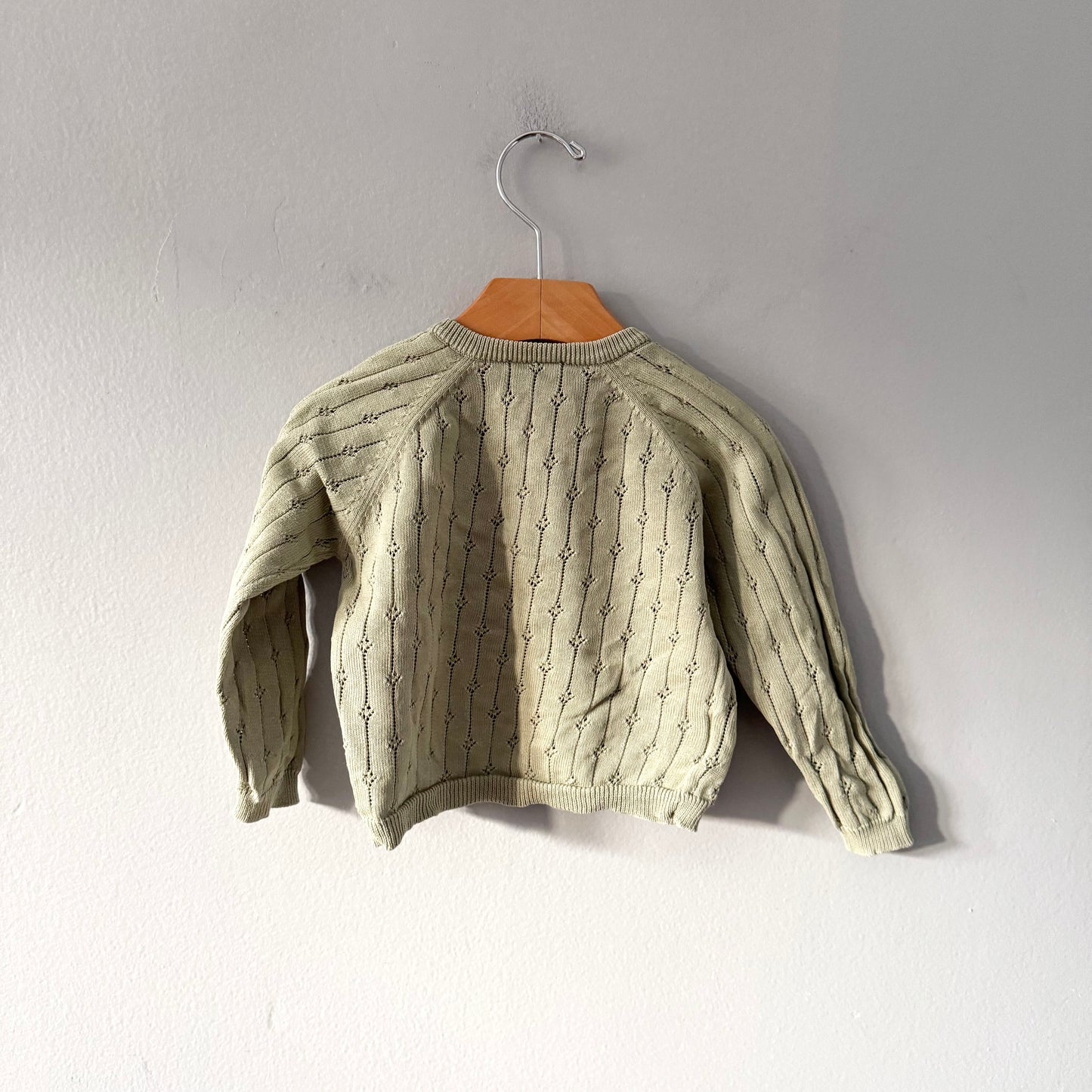 Hust & Claire / Smokey green cotton knit cardigan / 18M