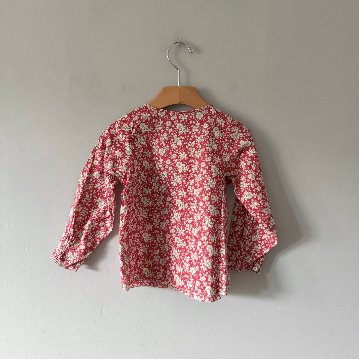 Jacadi / Red x floral long sleeve blouse / 36M