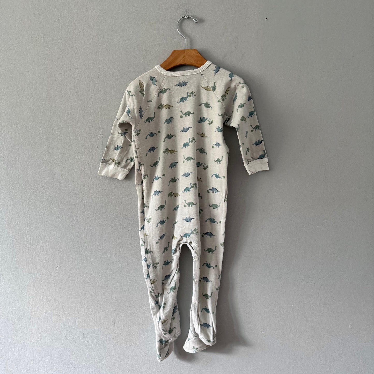 Petit Bateau / White x dinosaur romper / 24M