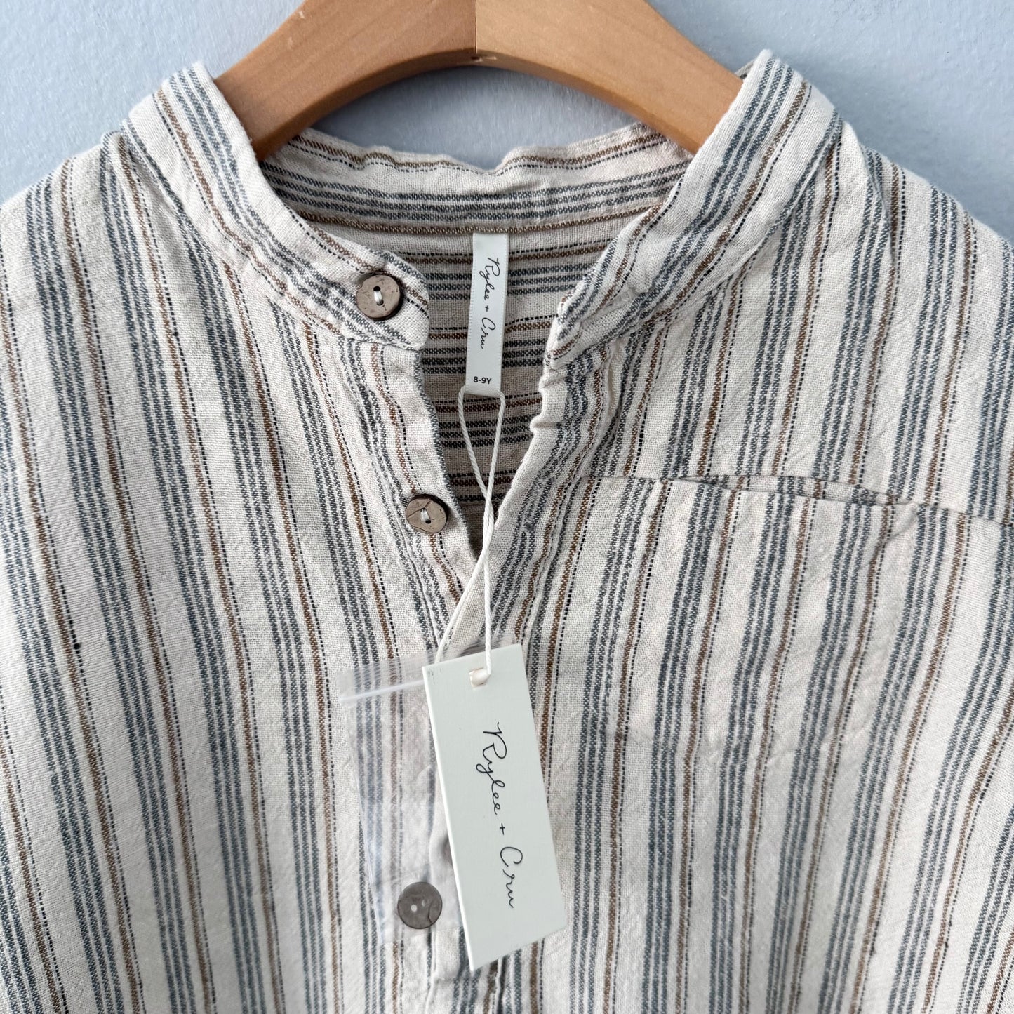 Rylee + Cru / Linen striped shirt / 8Y - New with tag