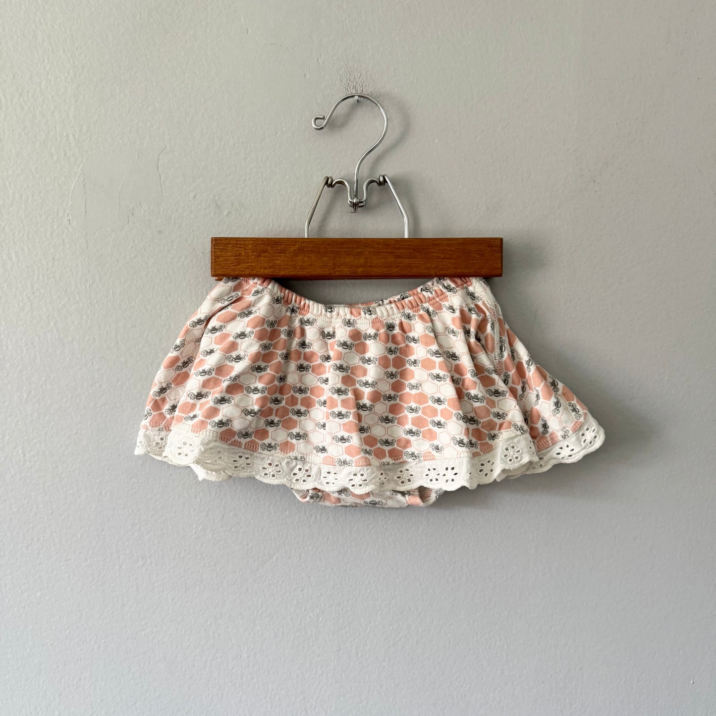 Sapling / White x orange bloomer with skirt / 1Y