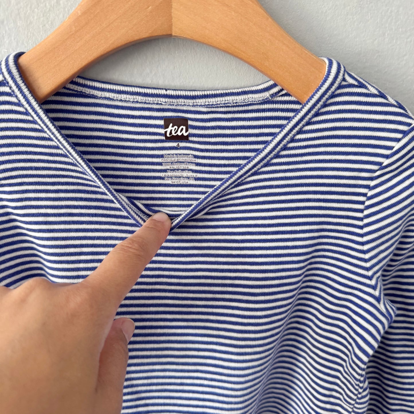 Tea / Stripe x floral dress / 4Y