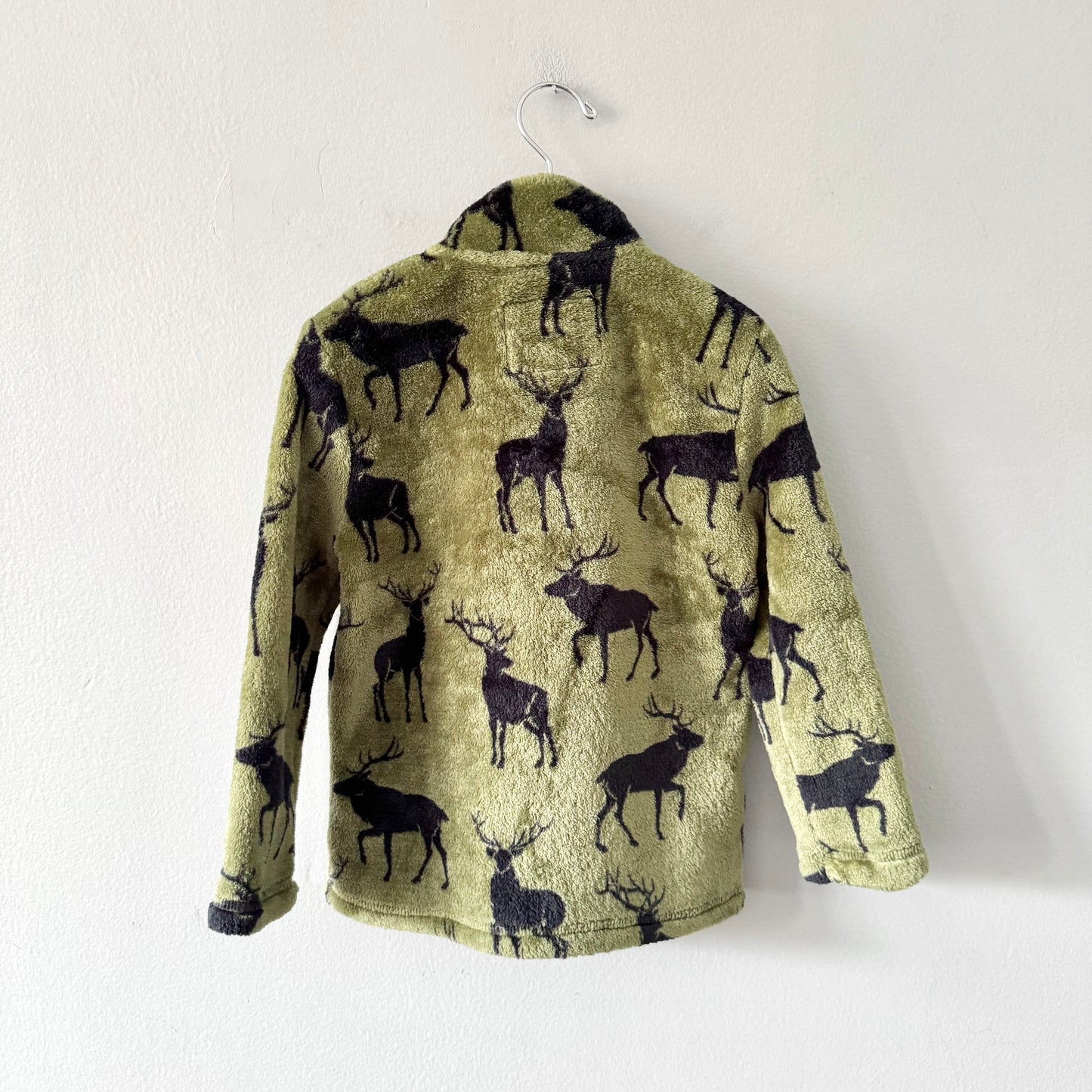 Hatley / Khaki x deer fleece zip up / 4Y