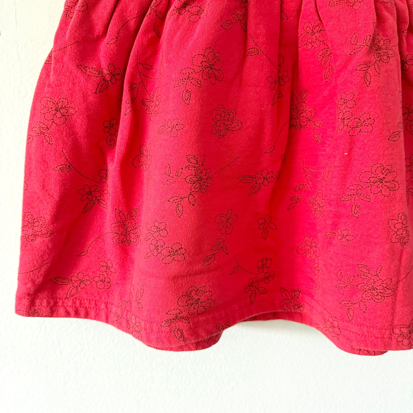 Vintage Esprit baby / Red x floral short sleeve dress / 18M