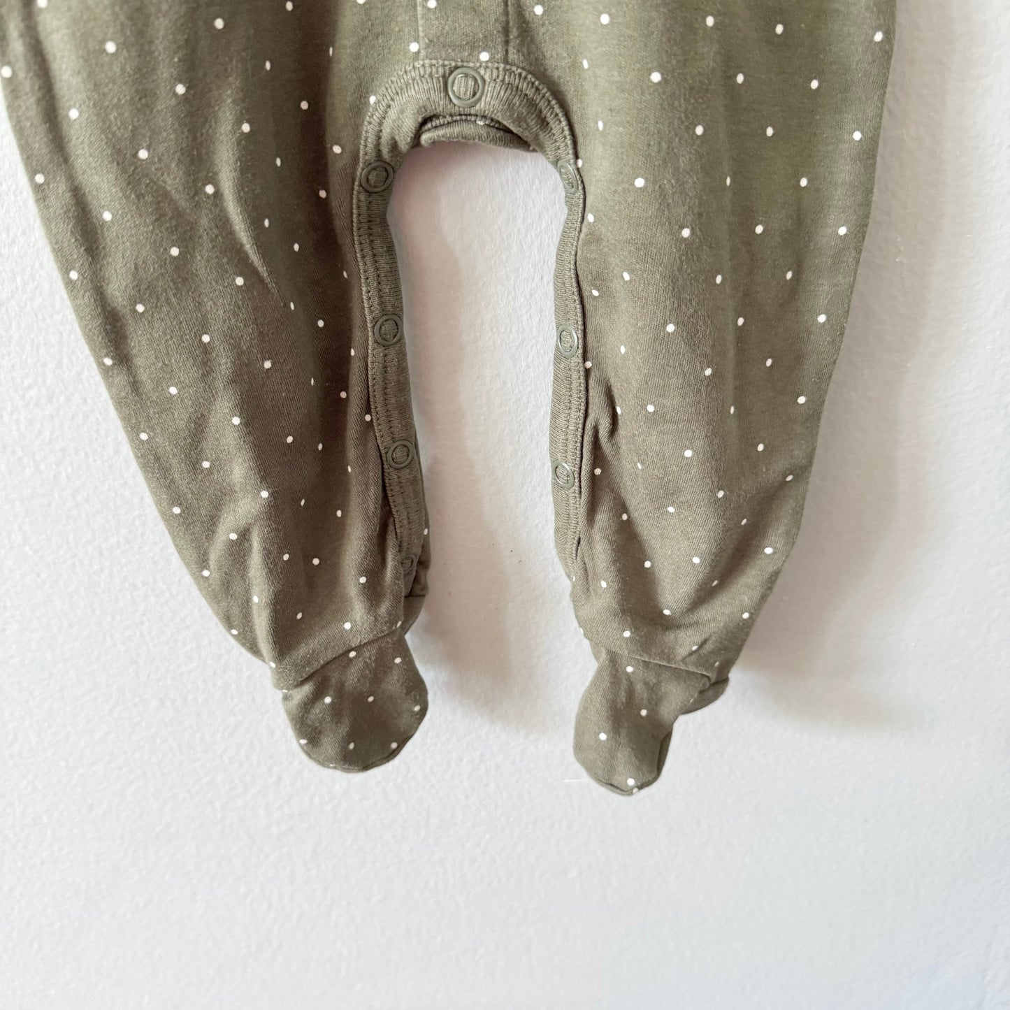 Jamie Kay / Dark khaki x dots romper / 3-6M
