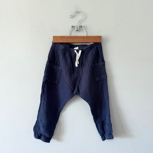 H&M / Navy muslin pants / 2-3Y