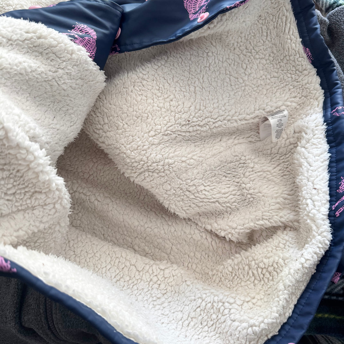 Hatley / Navy x pink unicorn rain jacket / 6Y