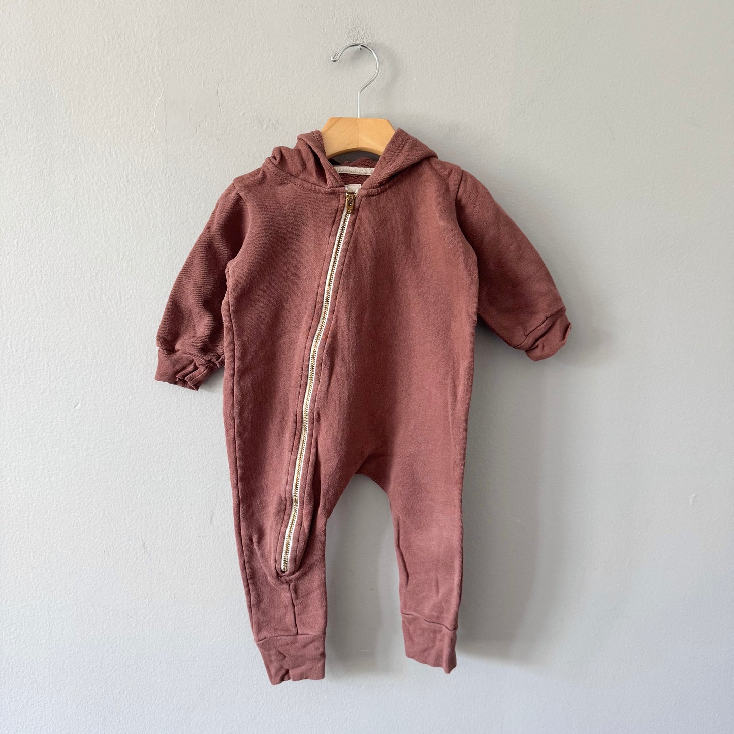 Mini mioche / Brown biker romper / 12-18M