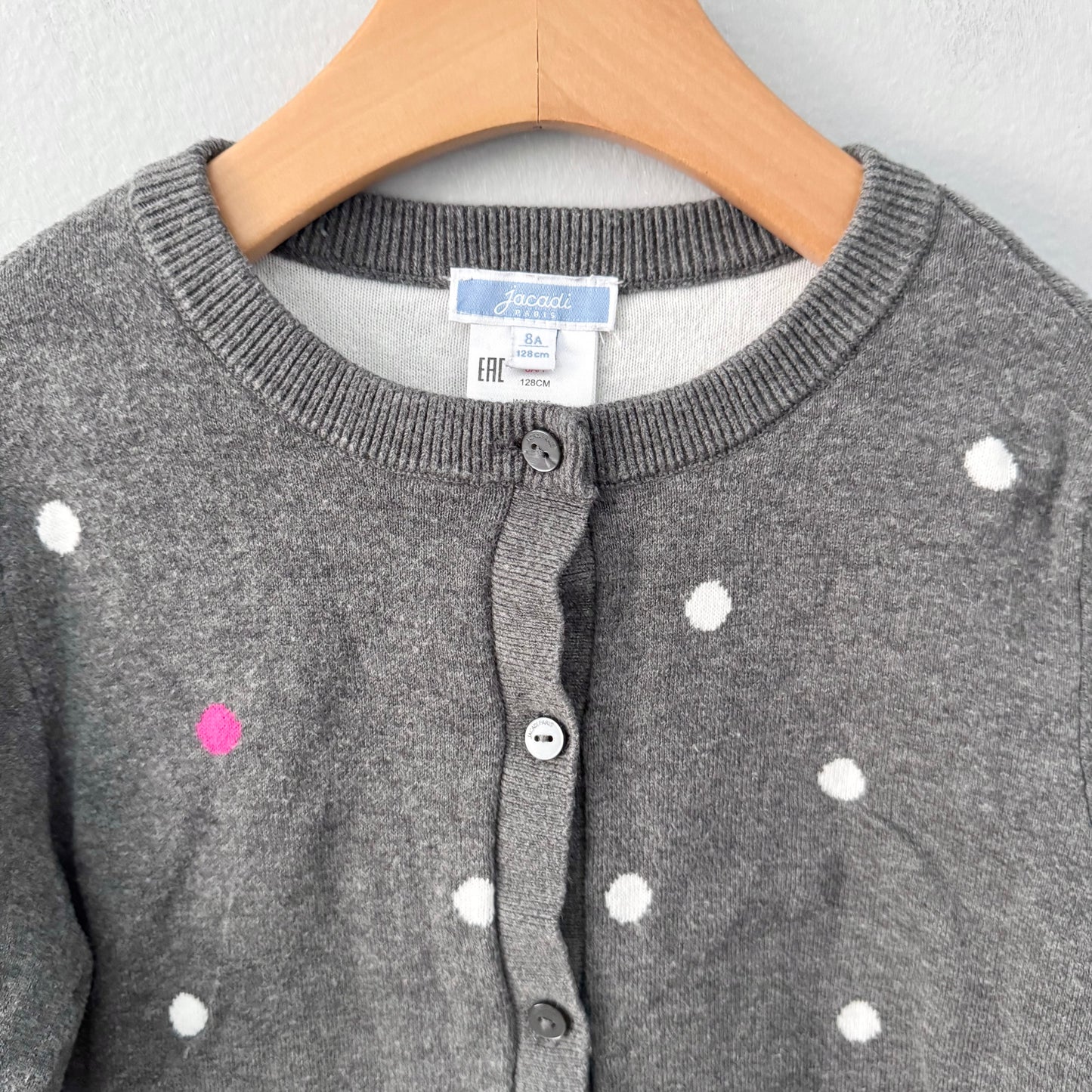 Jacadi / Dark grey cotton cardigan / 8Y
