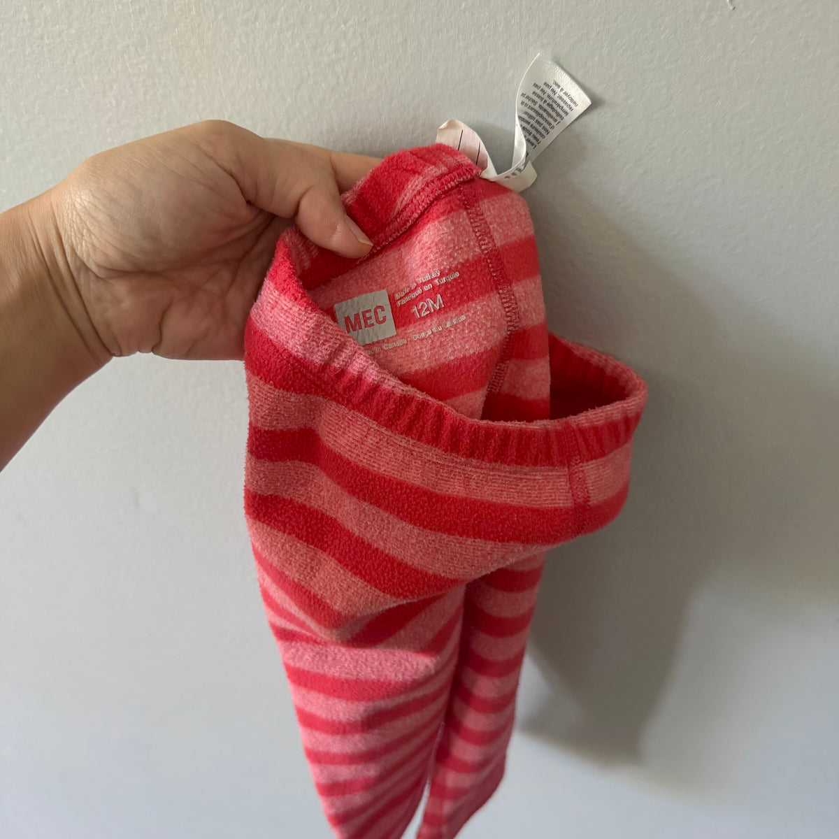 Mec / Red stripe fleece pants / 12M