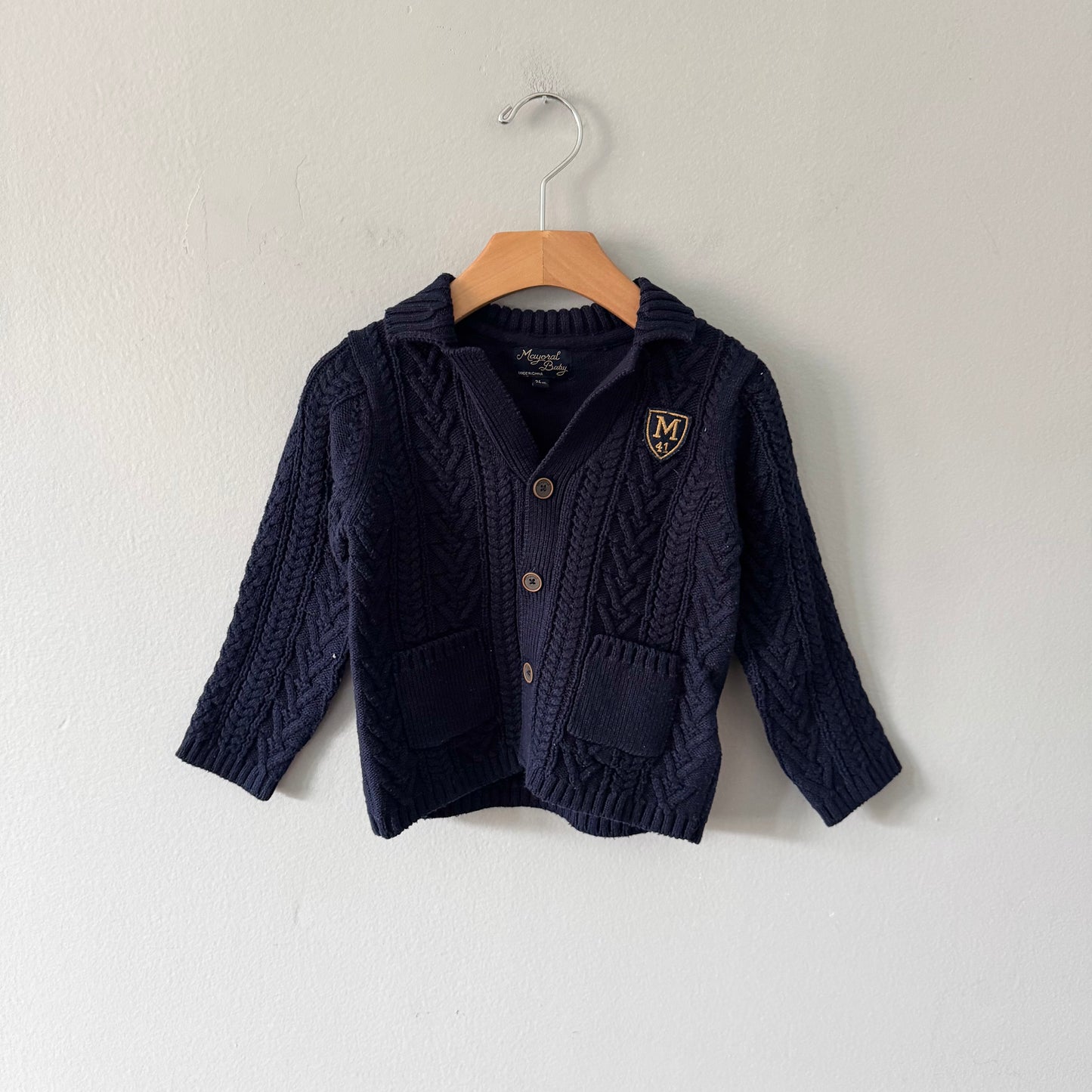 Mayoral / Navy cable knit jacket / 24M