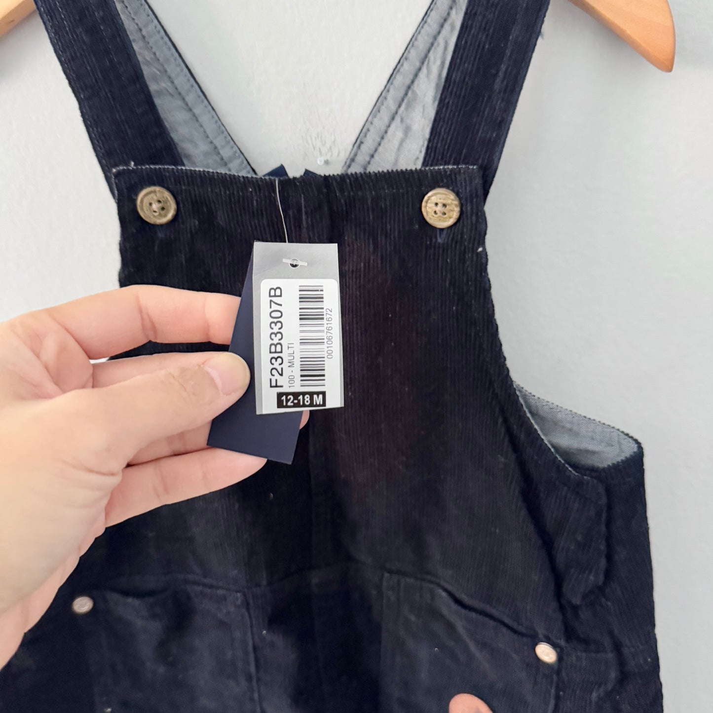 Souris mini / Corduroy overalls / 12-18M - New with tag