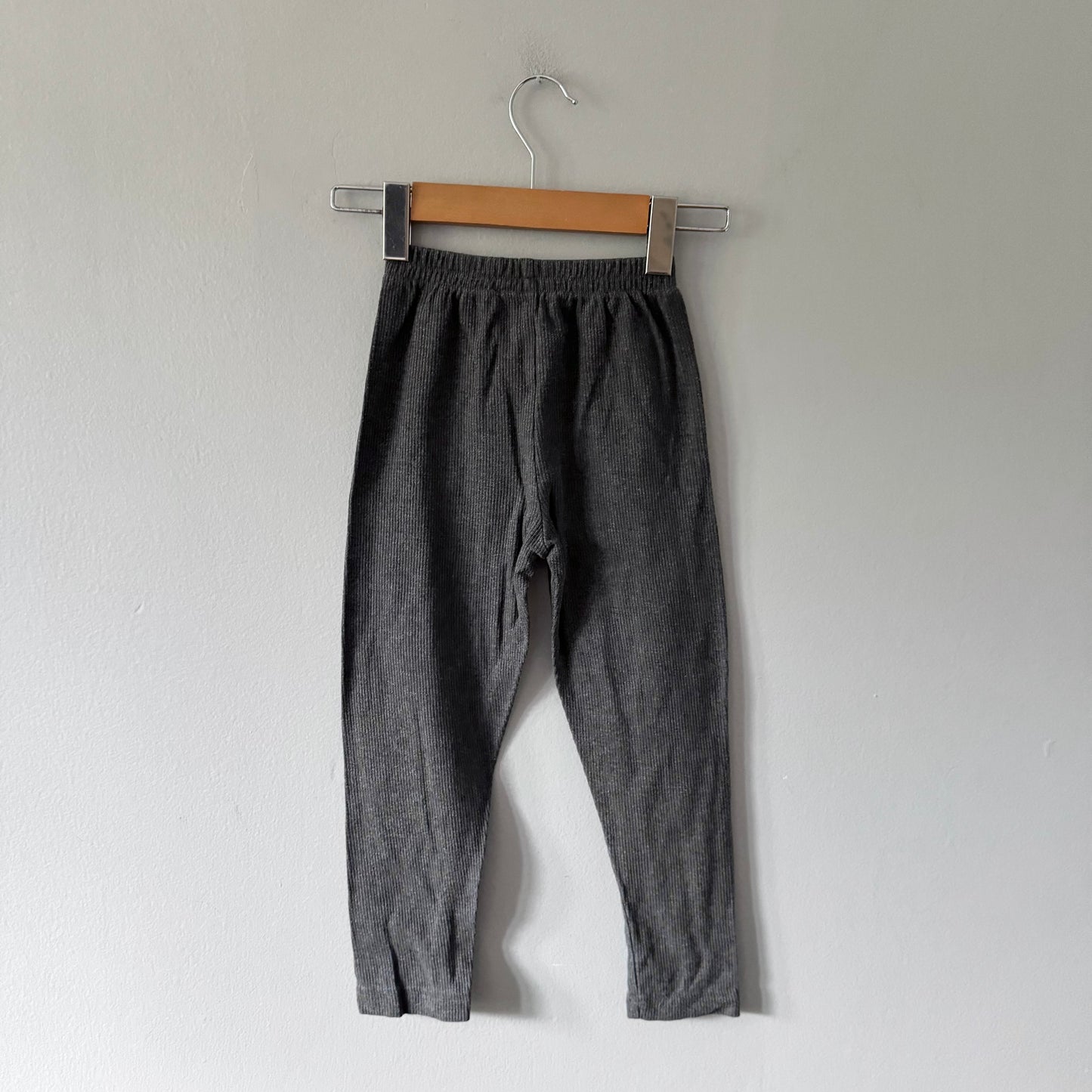 Land's End / Dark grey ribbed leggings / 6Y