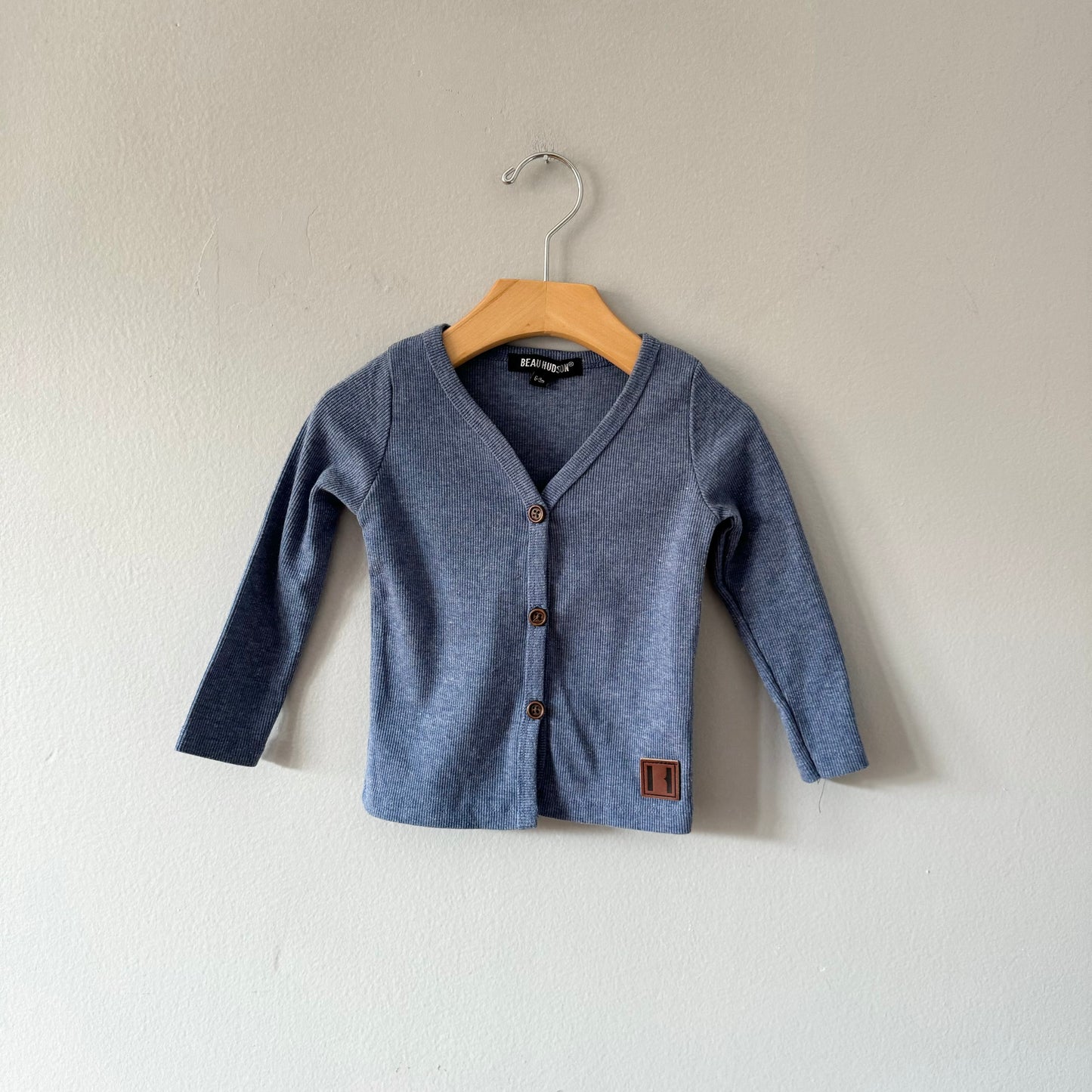 Beau Hudson / Blue ribbed cardigan / 6-9M