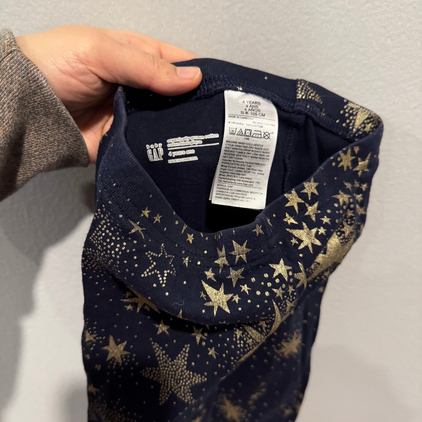 Gap / Black x golden star pajama set / 4Y