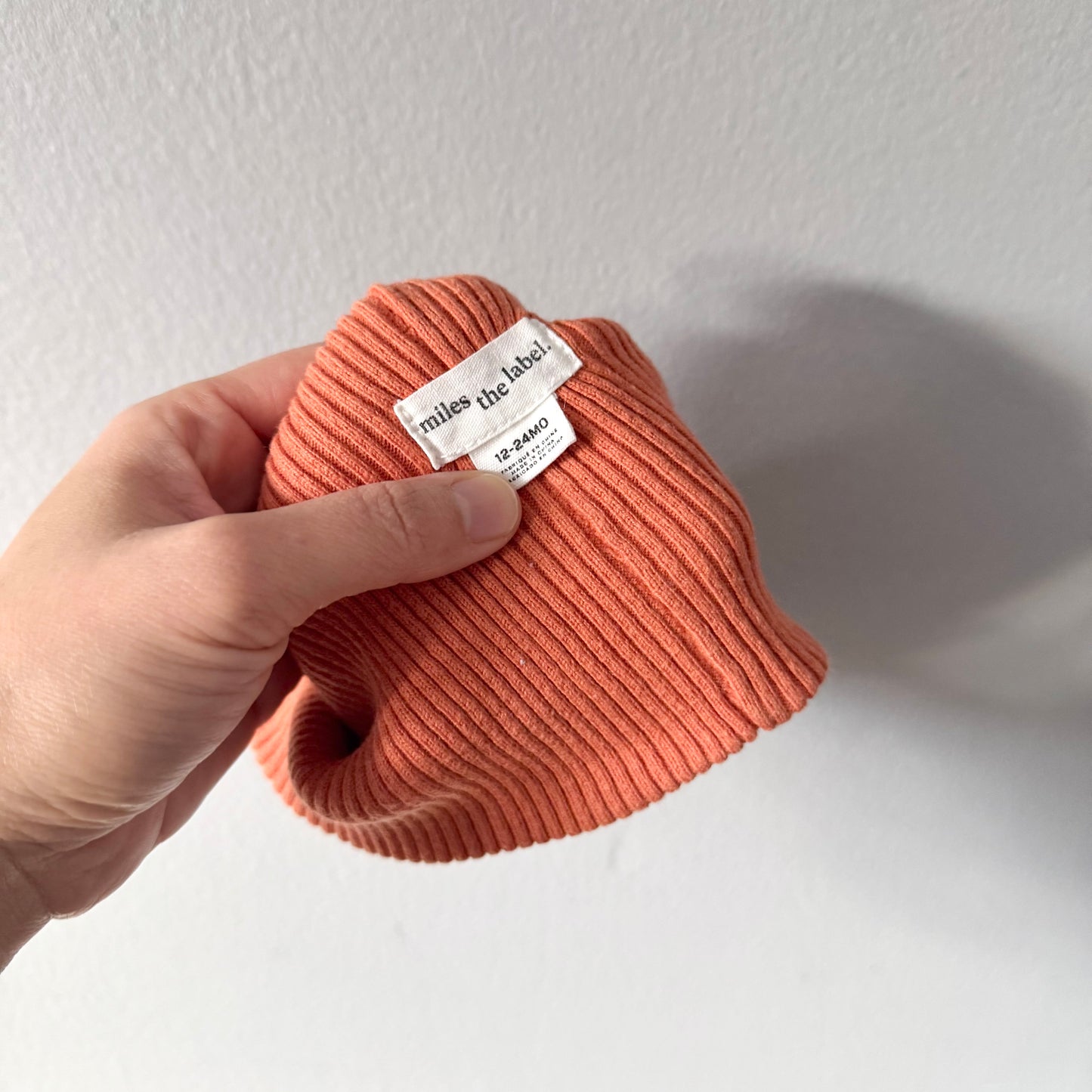 Miles the label / Orange ribbed beanie / 12-24M
