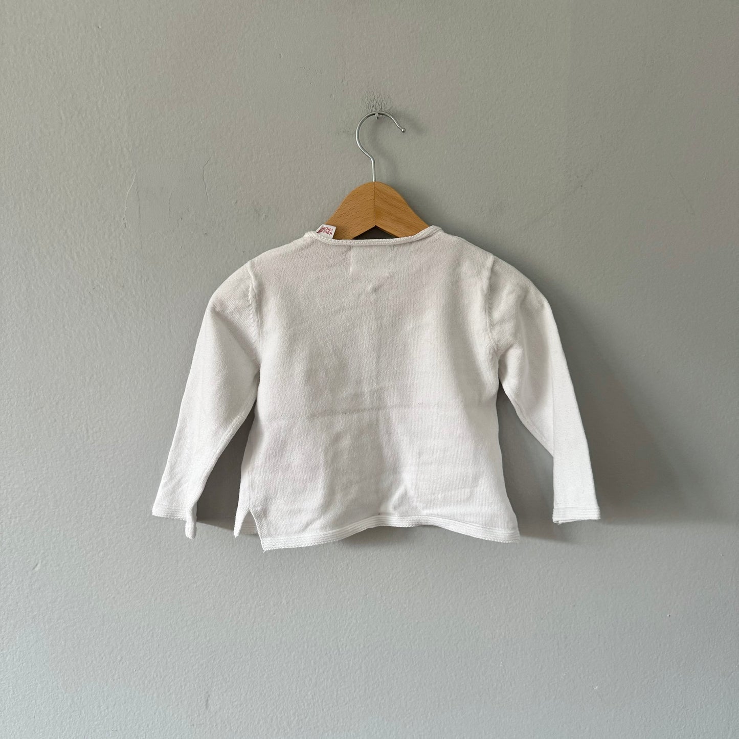 Zara / White cotton knit cardigan / 9-12M
