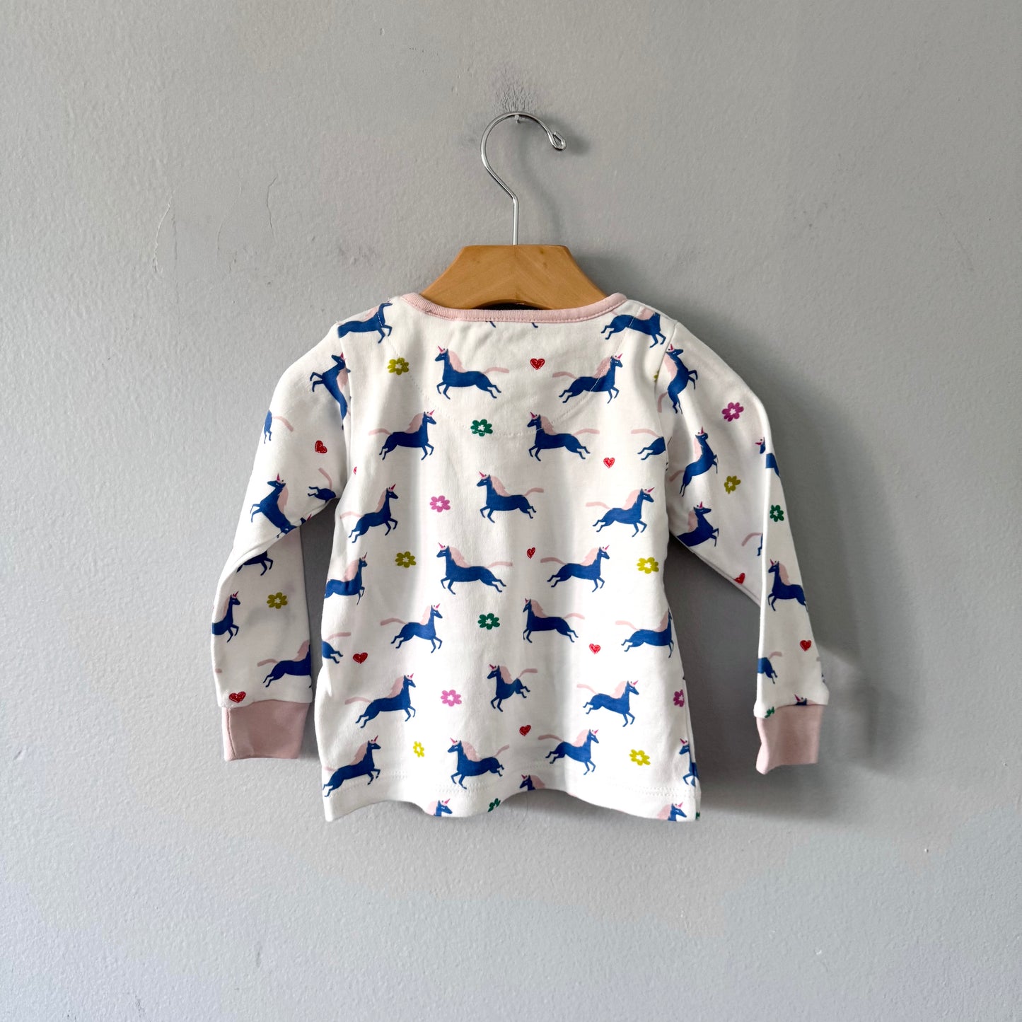 Lollidays / White x unicorn long sleeve top / 6-12M