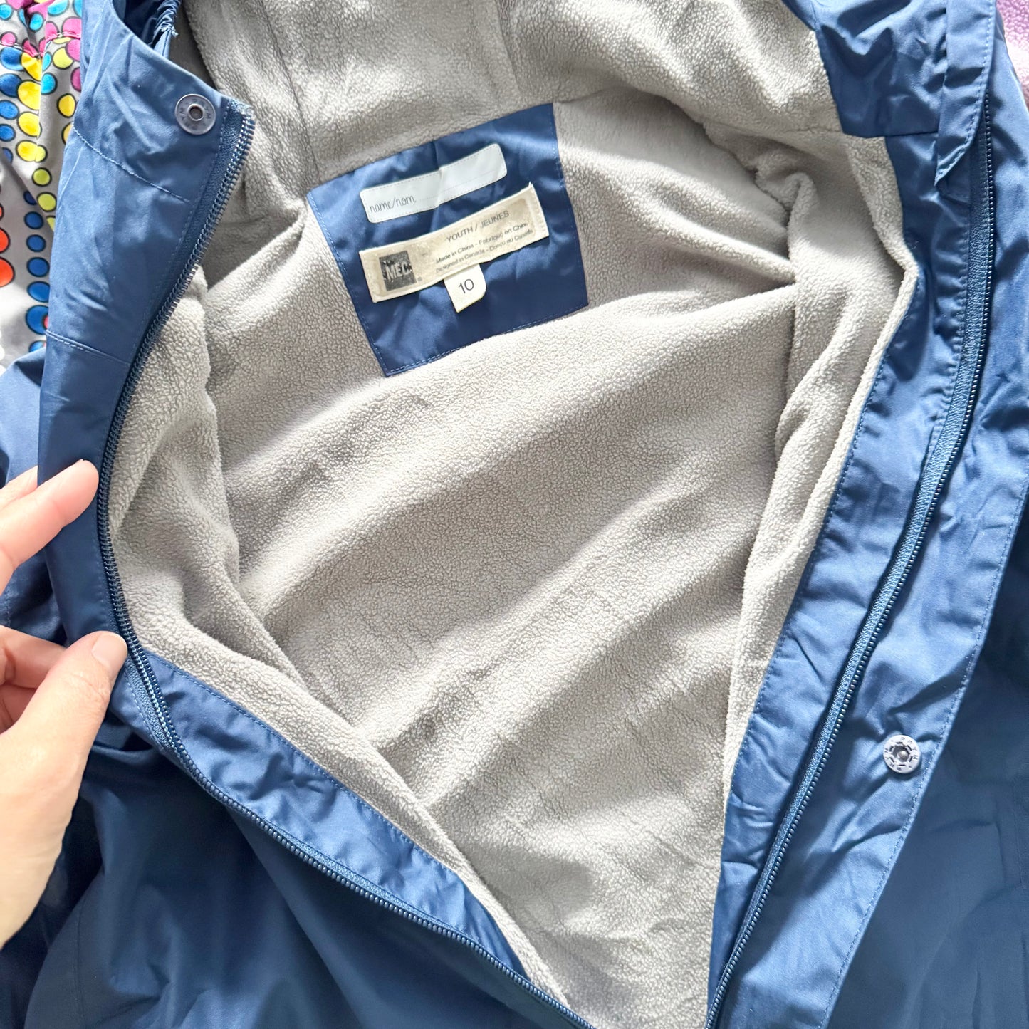 Mec / Navy fleece lined windbreaker / 10Y