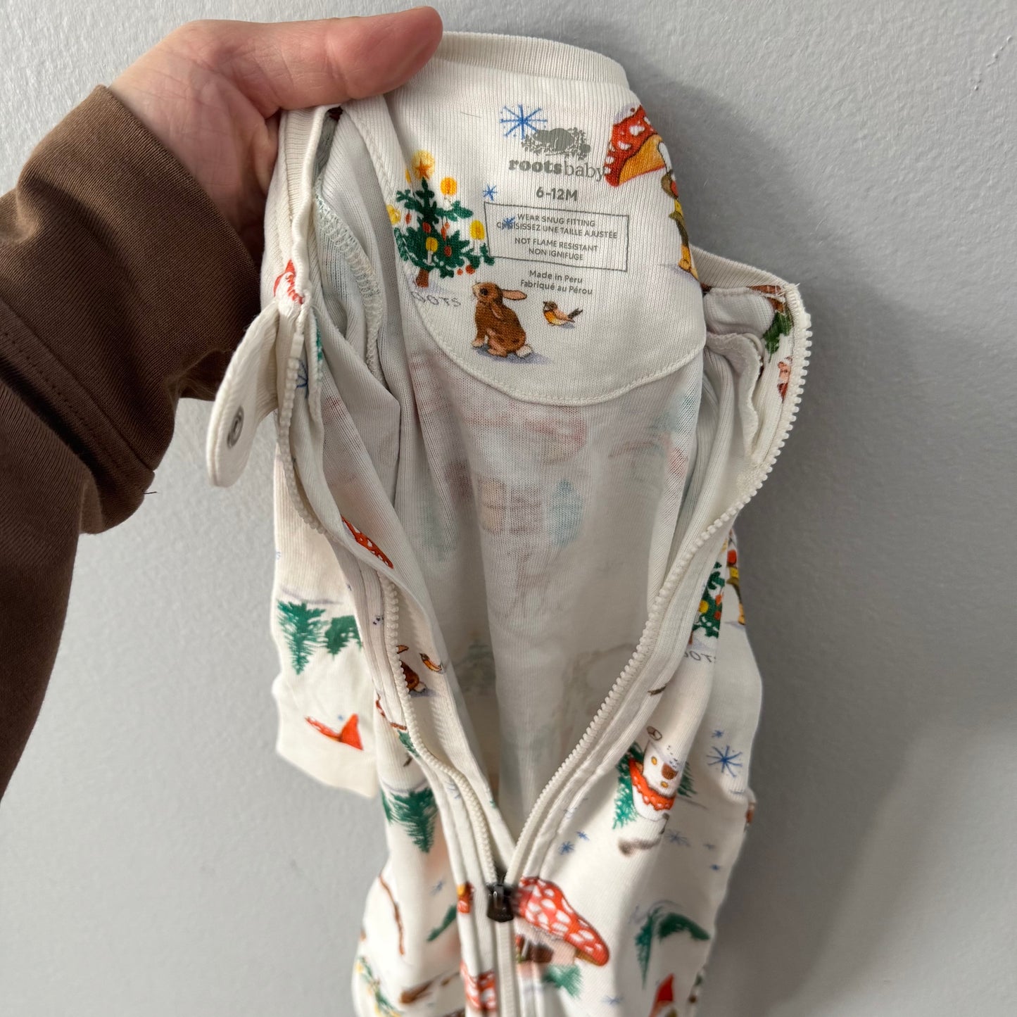 Grenouillère Roots bébé / Blanche x hiver / 6-12M