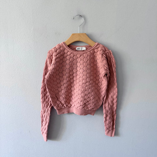 H&M / Smokey orange cotton knit pullover / 4-6Y