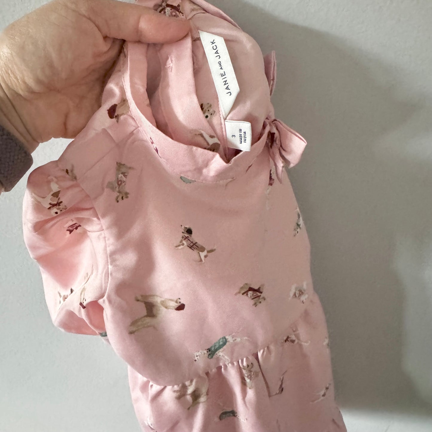 Janie & Jack / Pink x doggies shirt dress / 3Y