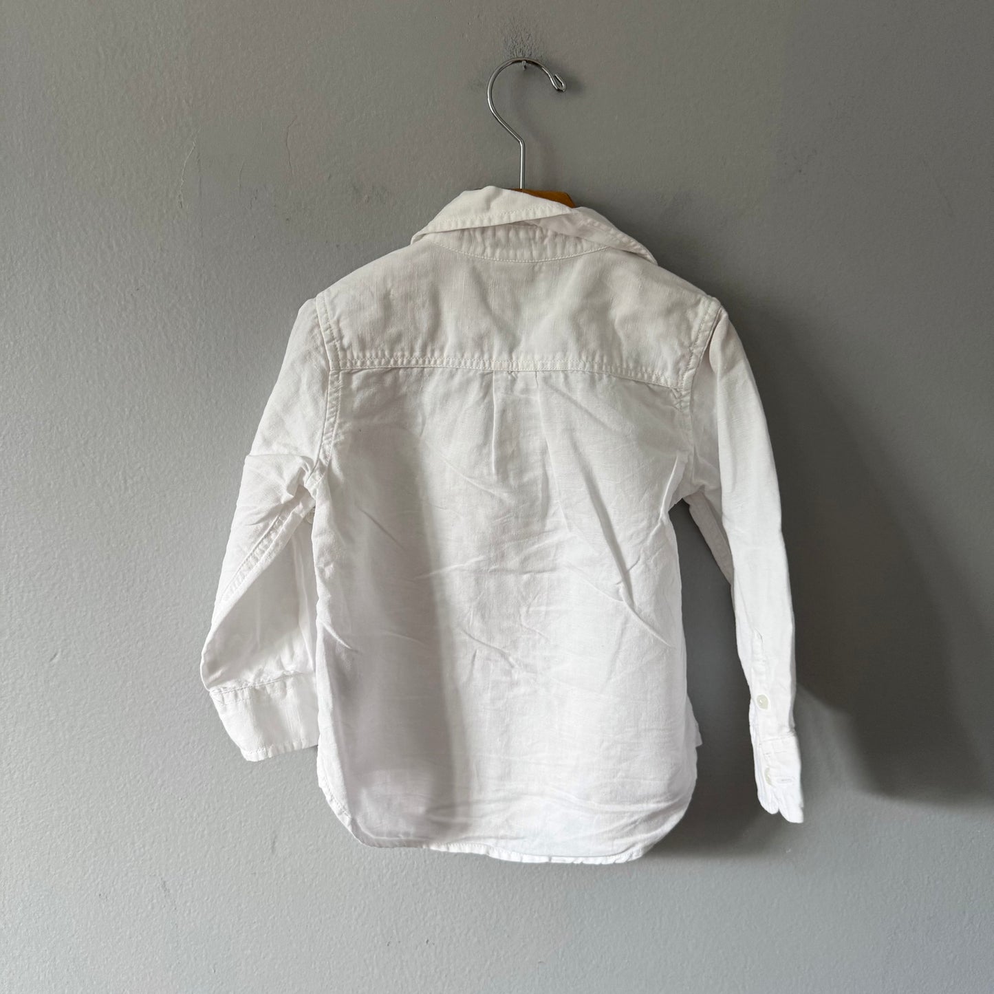 Gap / White cotton x linen shirt / 3Y