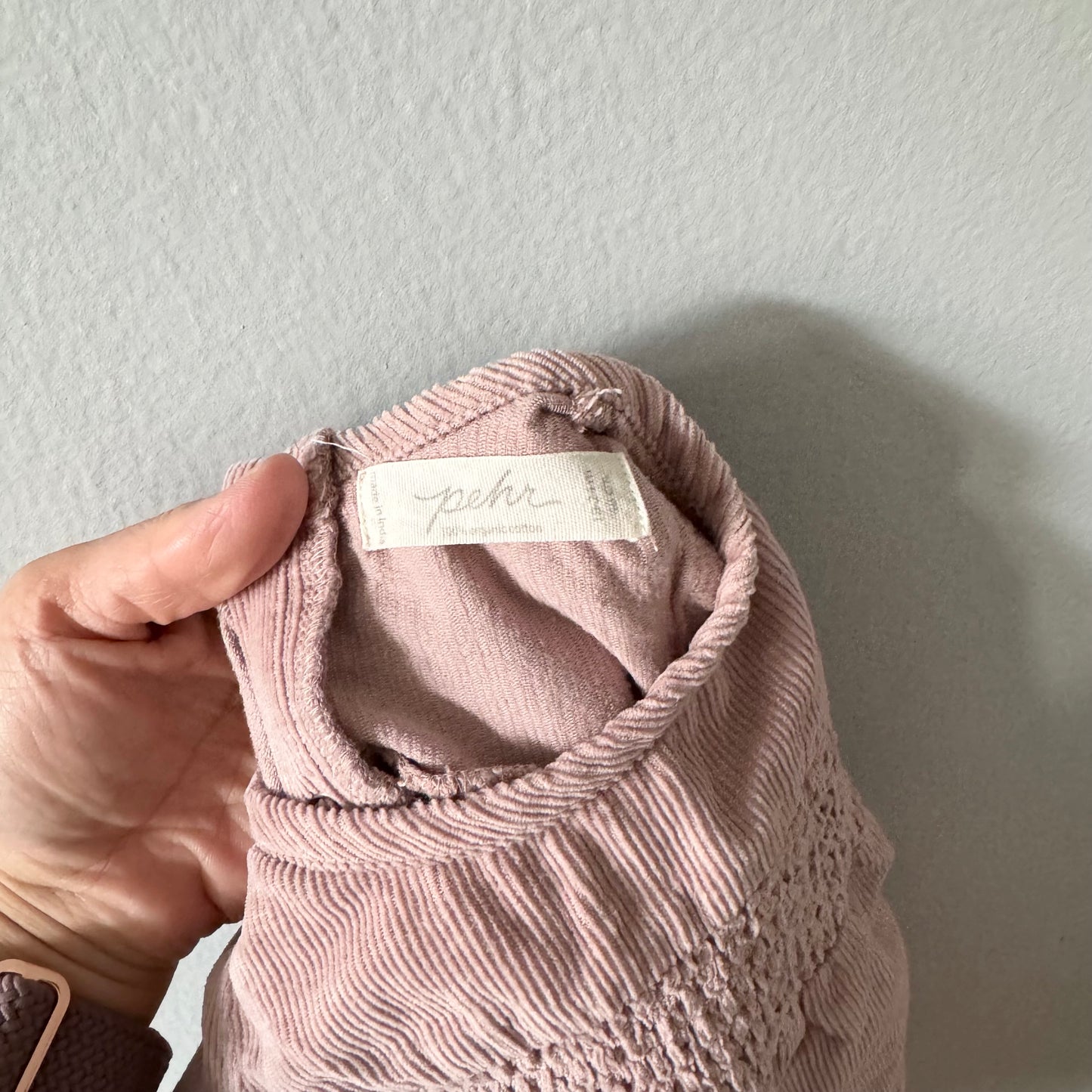Pehr / Pink beige corduroy dress / 18-24M