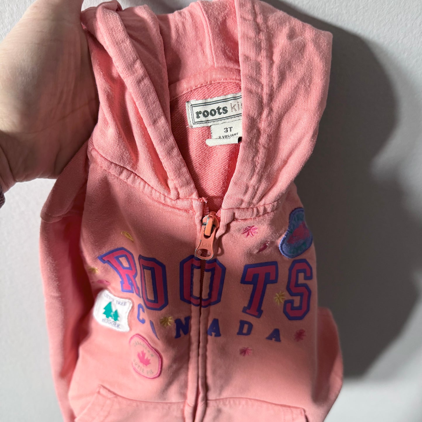 Roots / Orange zip up hoodie / 3T