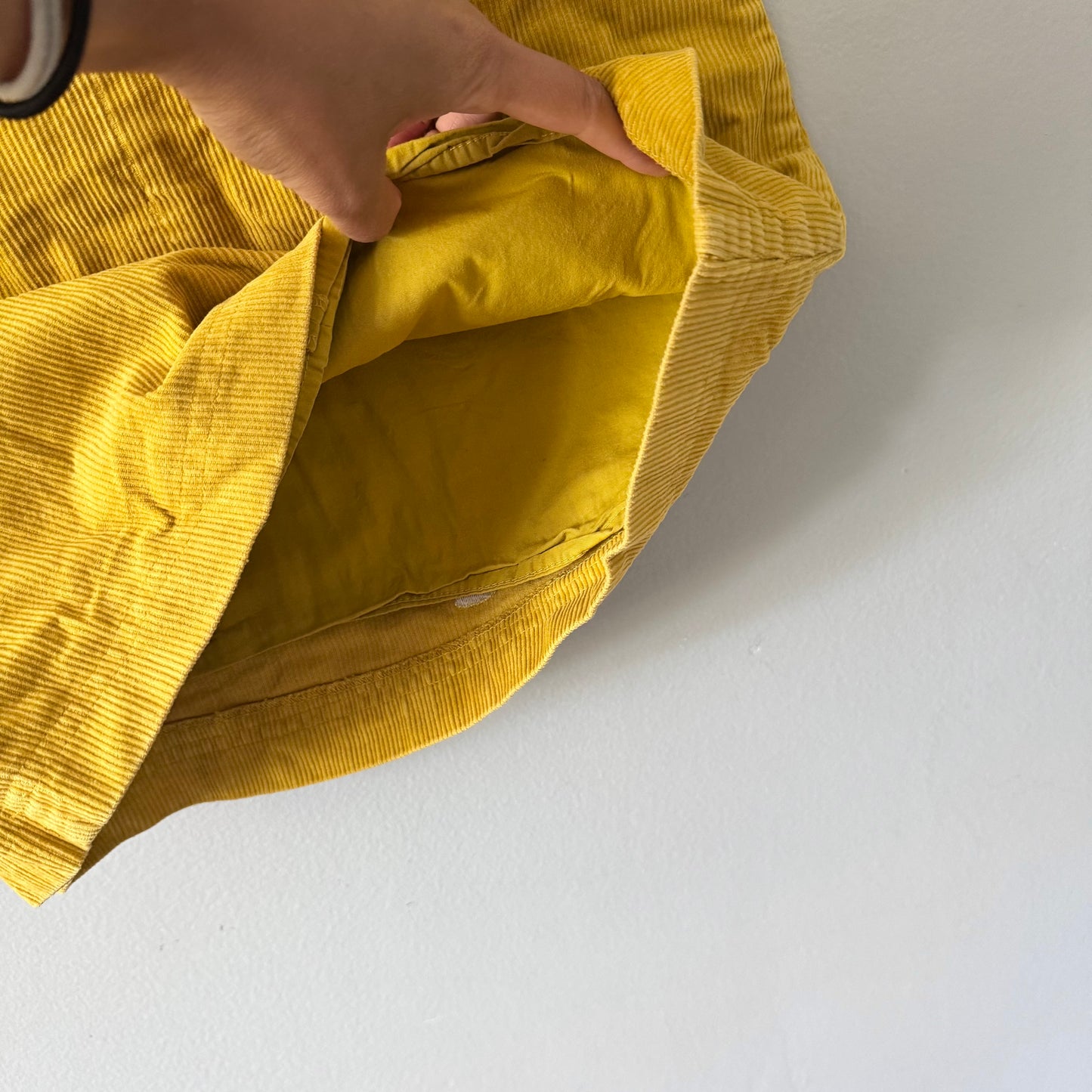 Mini boden / Yellow corduroy dress / 7-8Y