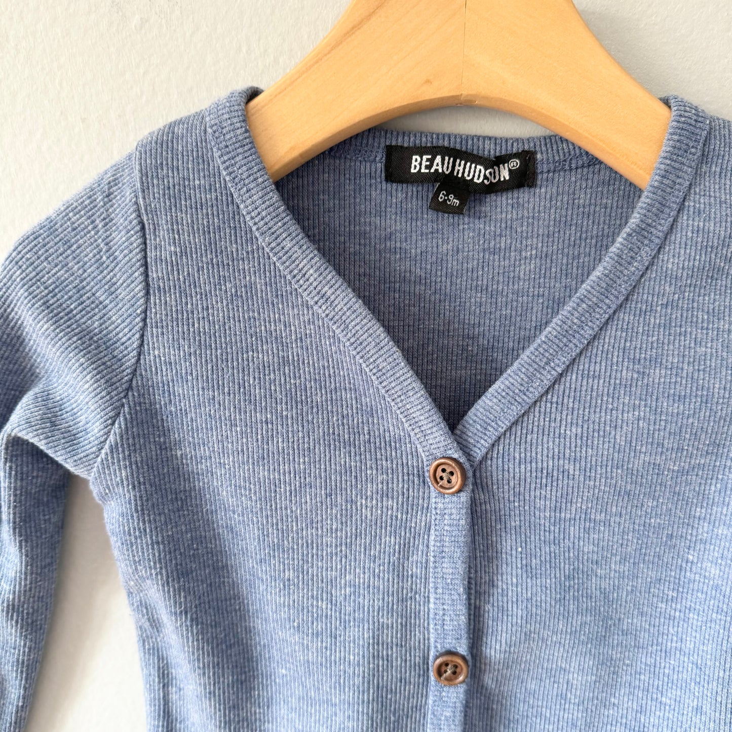 Beau Hudson / Blue ribbed cardigan / 6-9M