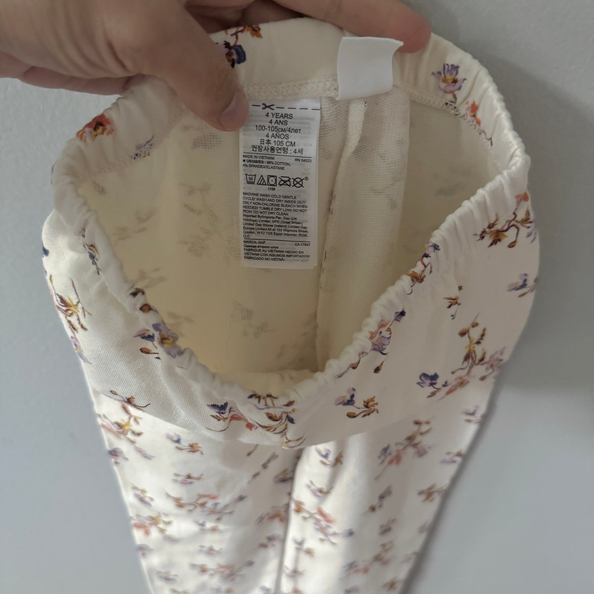 Gap / White x floral leggings / 4Y