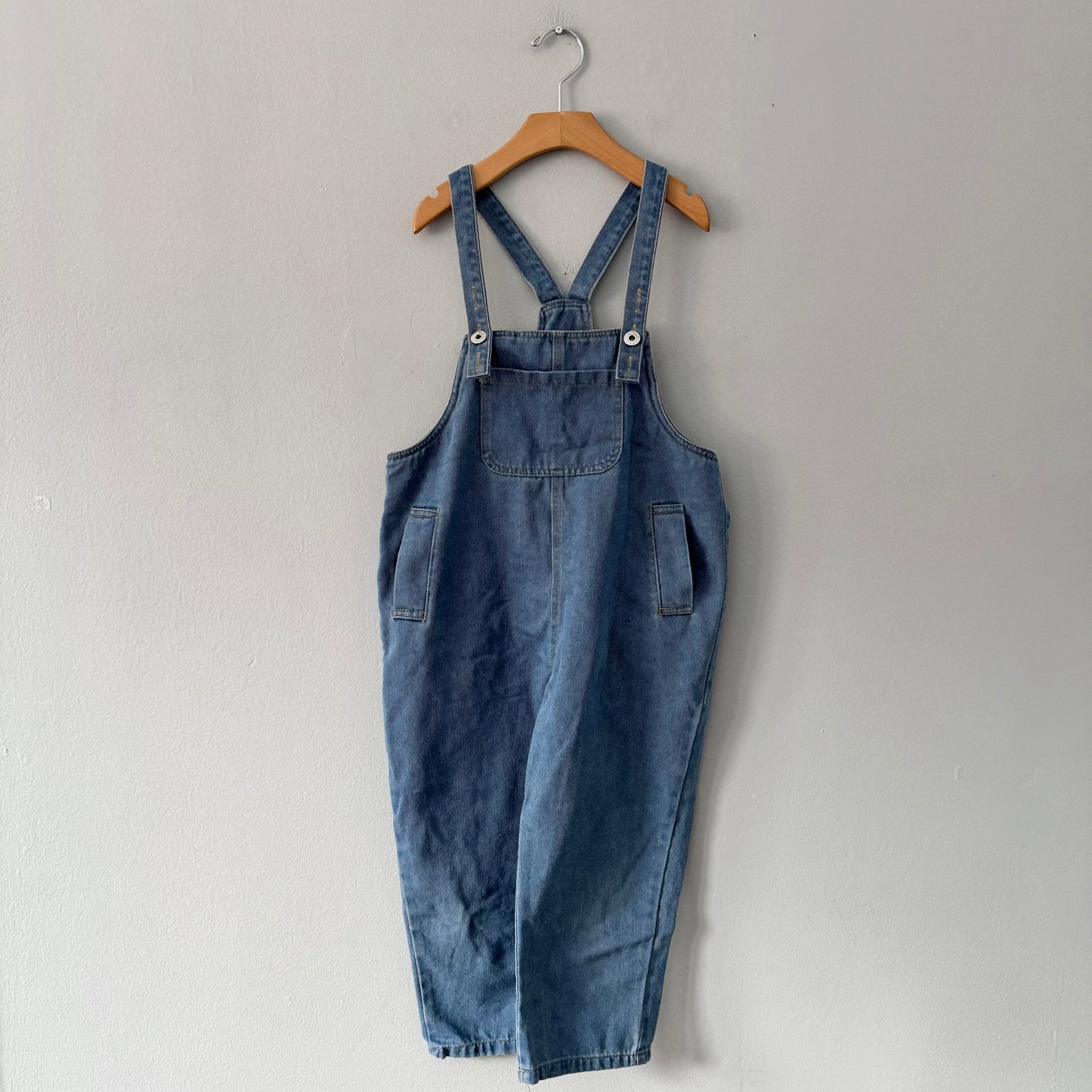 No brand / Oversized denim overalls / 7Y