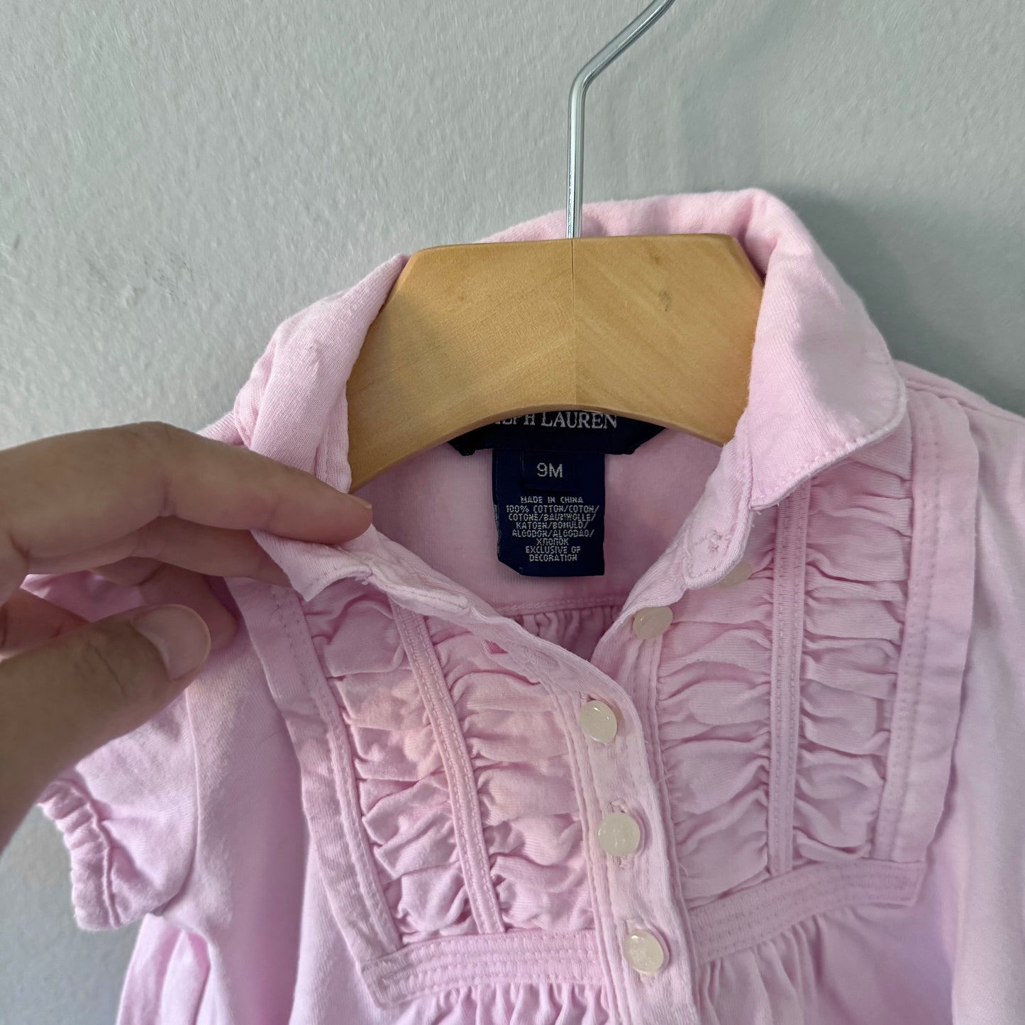 Polo Ralph Lauren / Light pink cotton dress / 9M