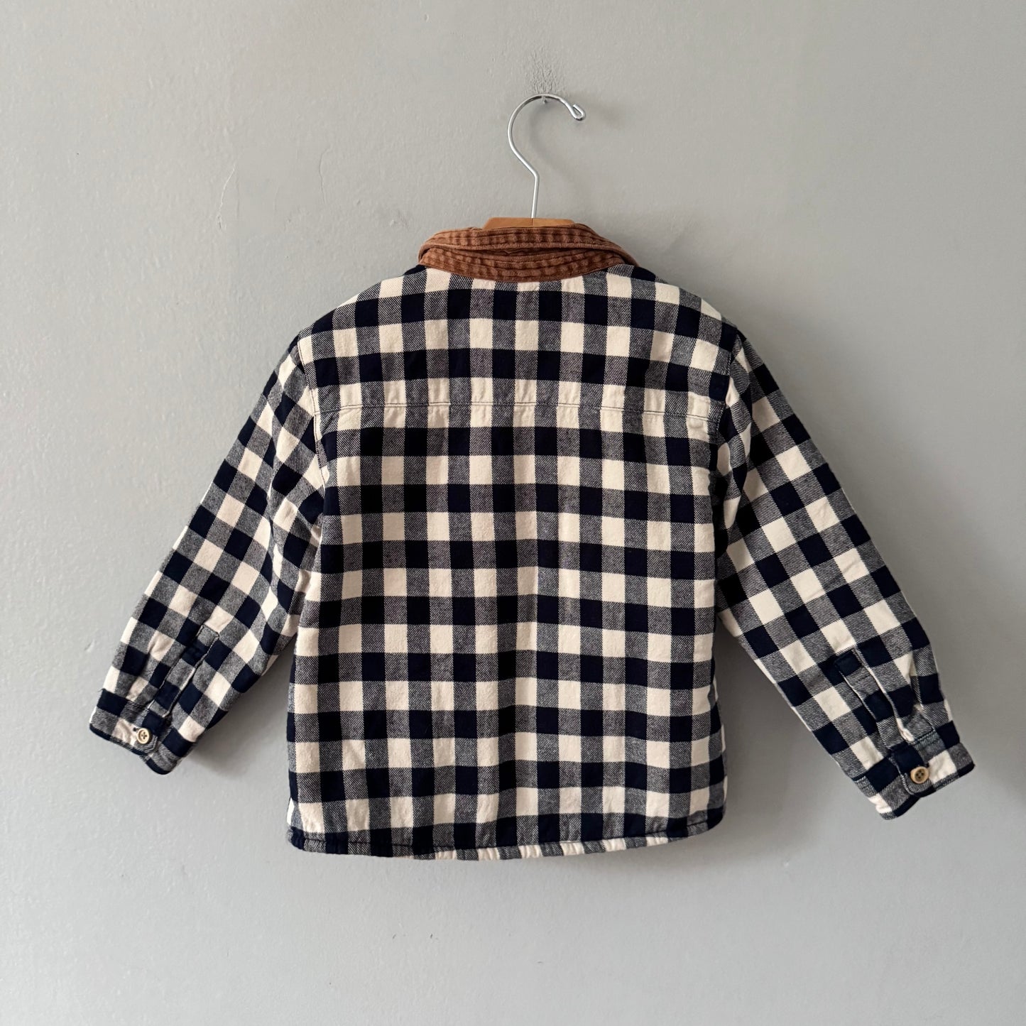 Zara / Sherpa lined flannel jacket / 3-4Y