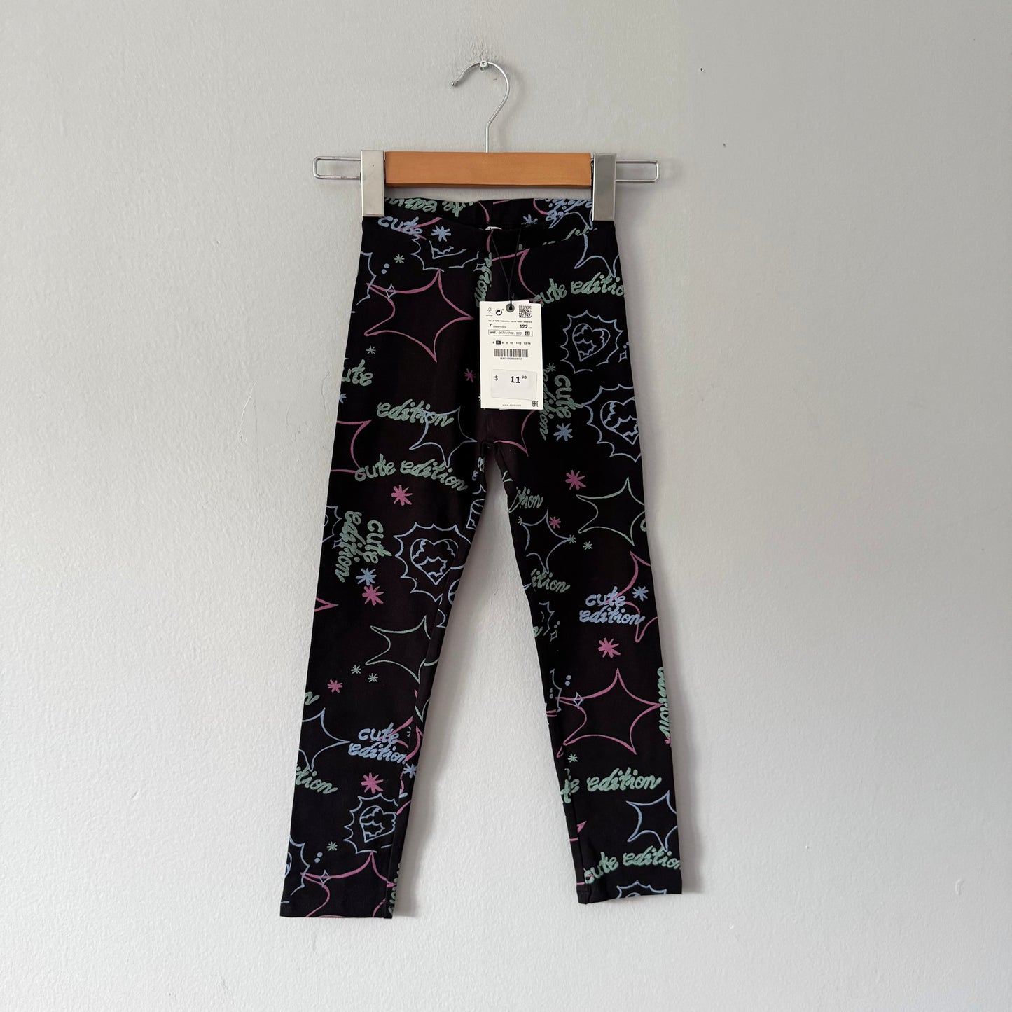 Zara / Black x cute edition leggings / 7Y - New with tag