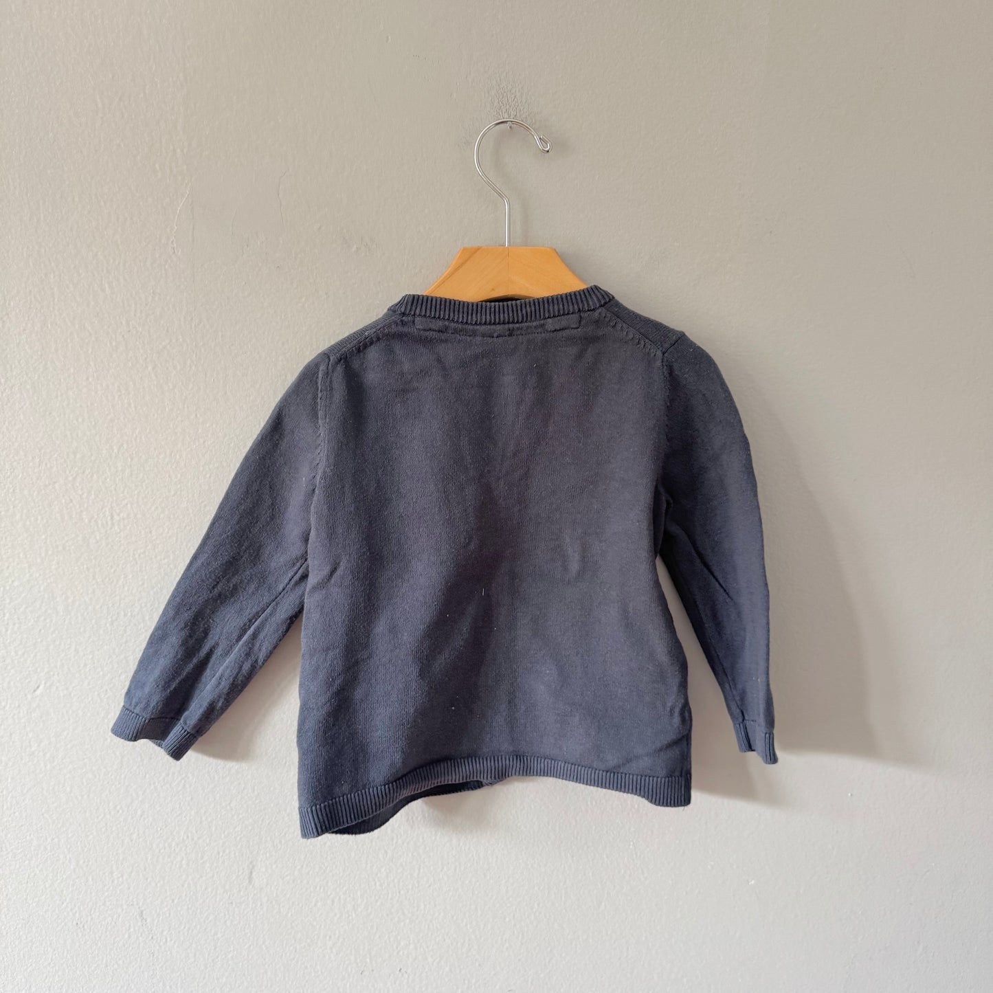 H&M / Navy cotton cardigan / 9-12M