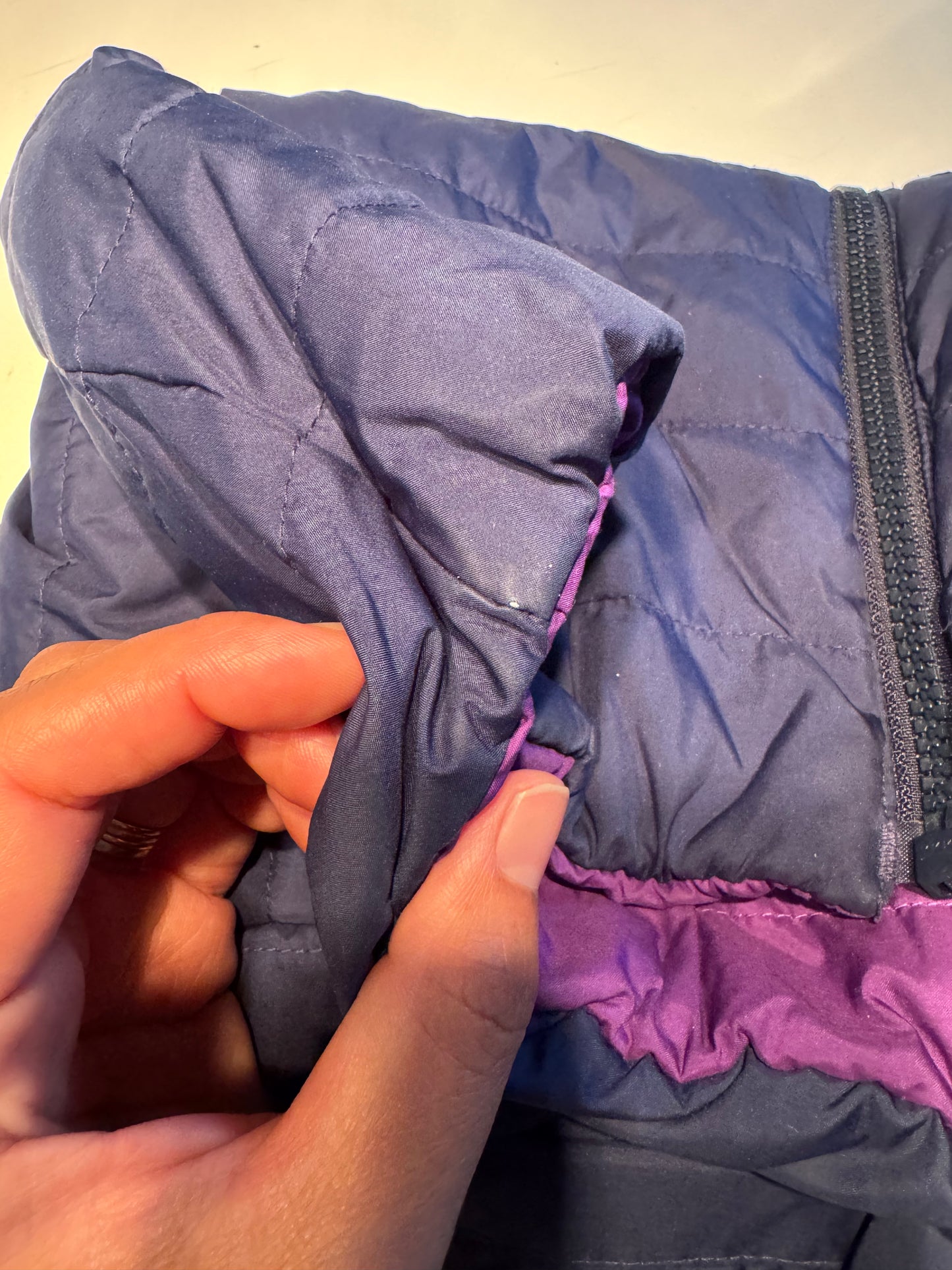 Crewcuts / Navy x purple reversible puffer / 4-5Y