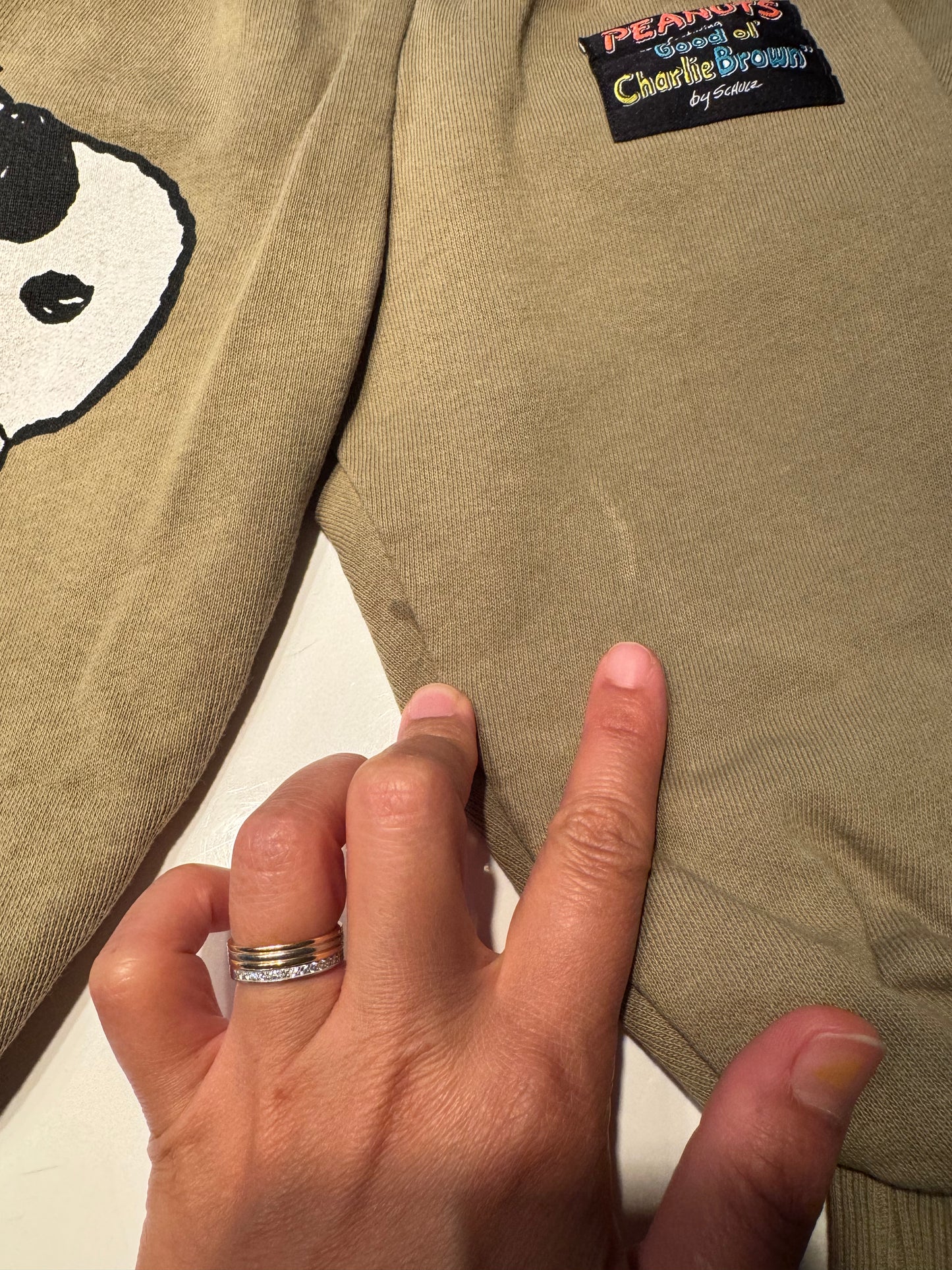 Zara x Snoopy / Khaki sweatshirt & pants set / 12-18M