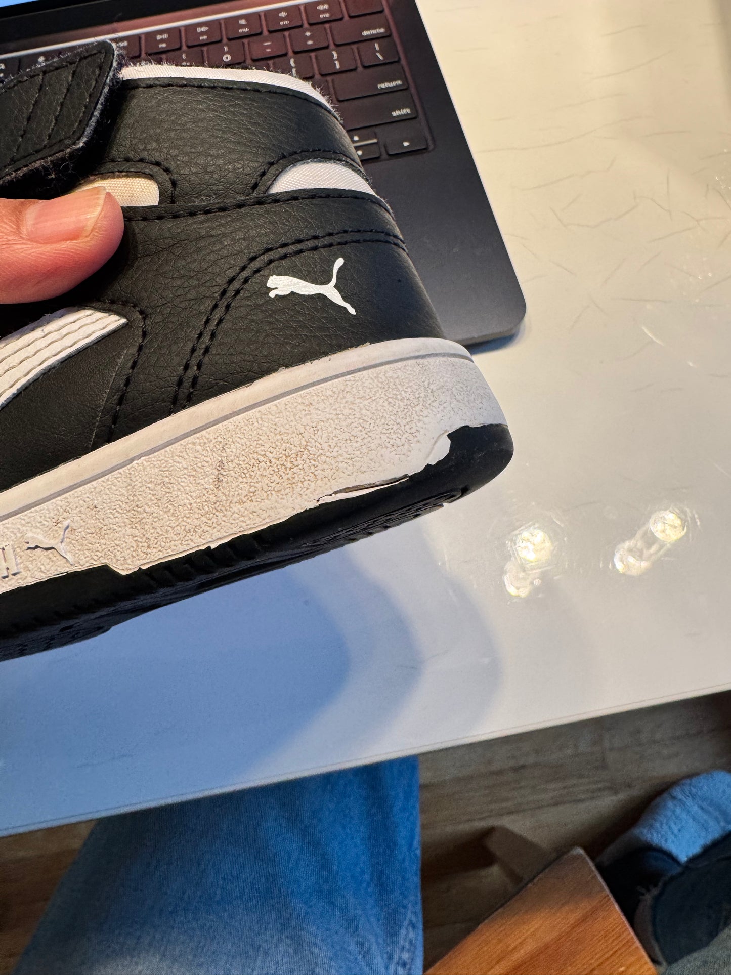 Puma / Black x white high cut sneaker / US11