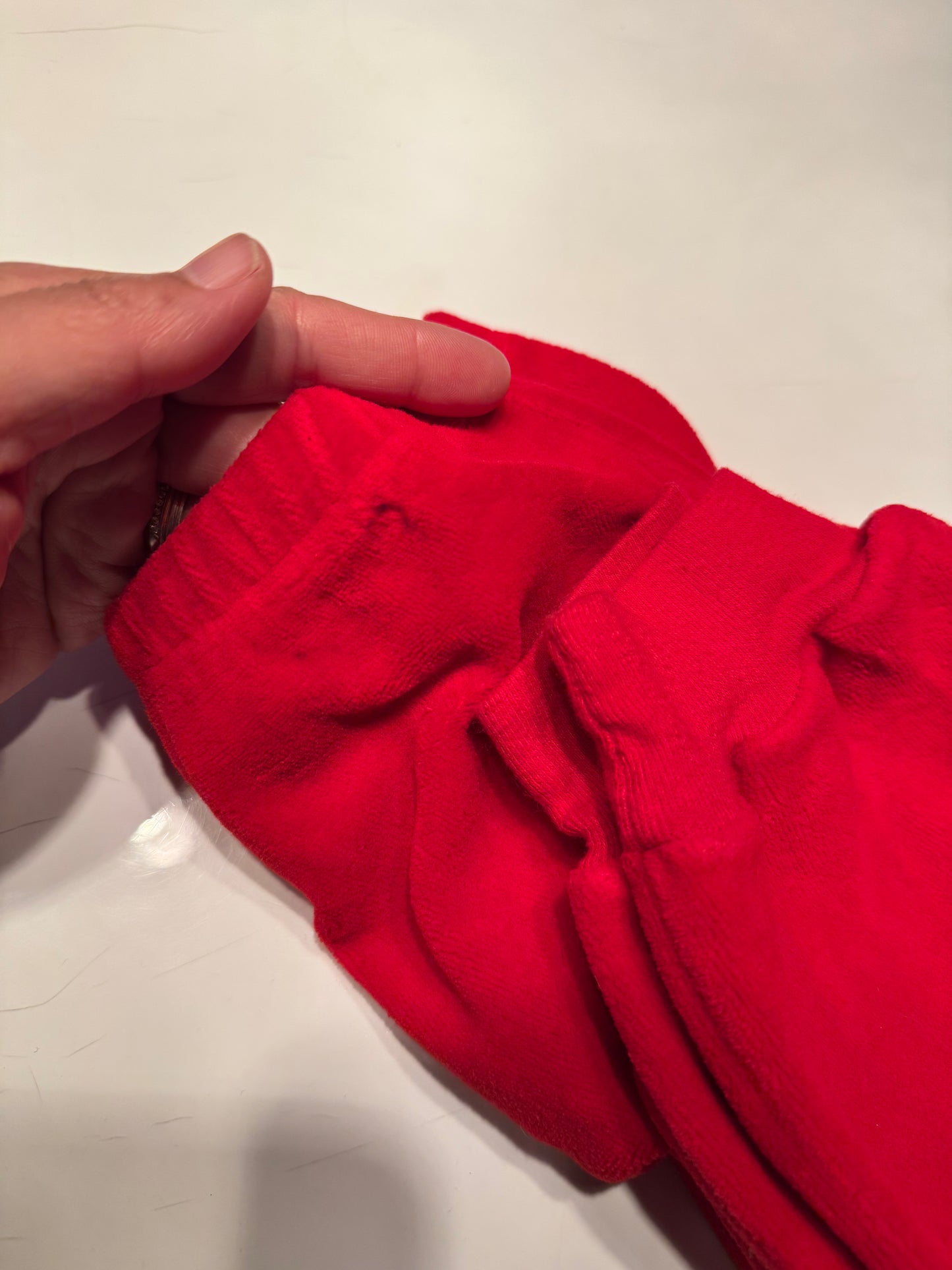 Vintage / Red velour pullover and pants set / 3X