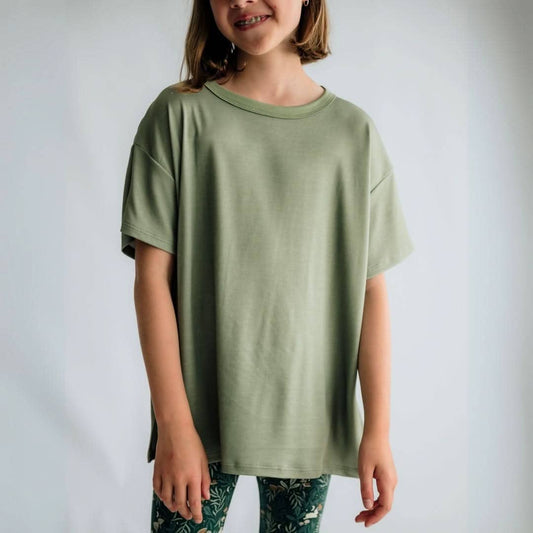 Little & Lively / Bamboo Oversized T-Shirt | Sage / 7-8Y - New with tag