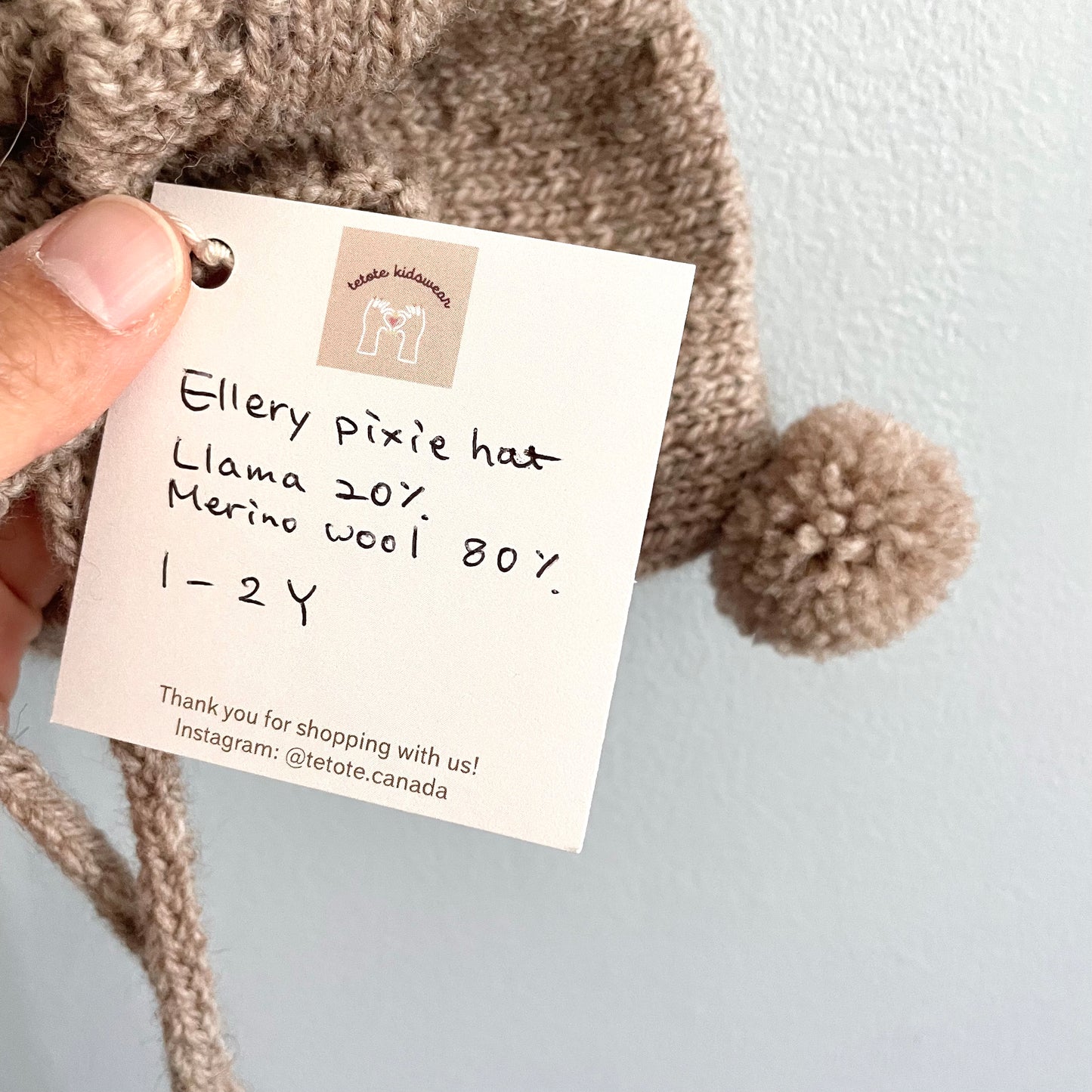 tetote / Llama wool mix pixie hat / 1-2Y