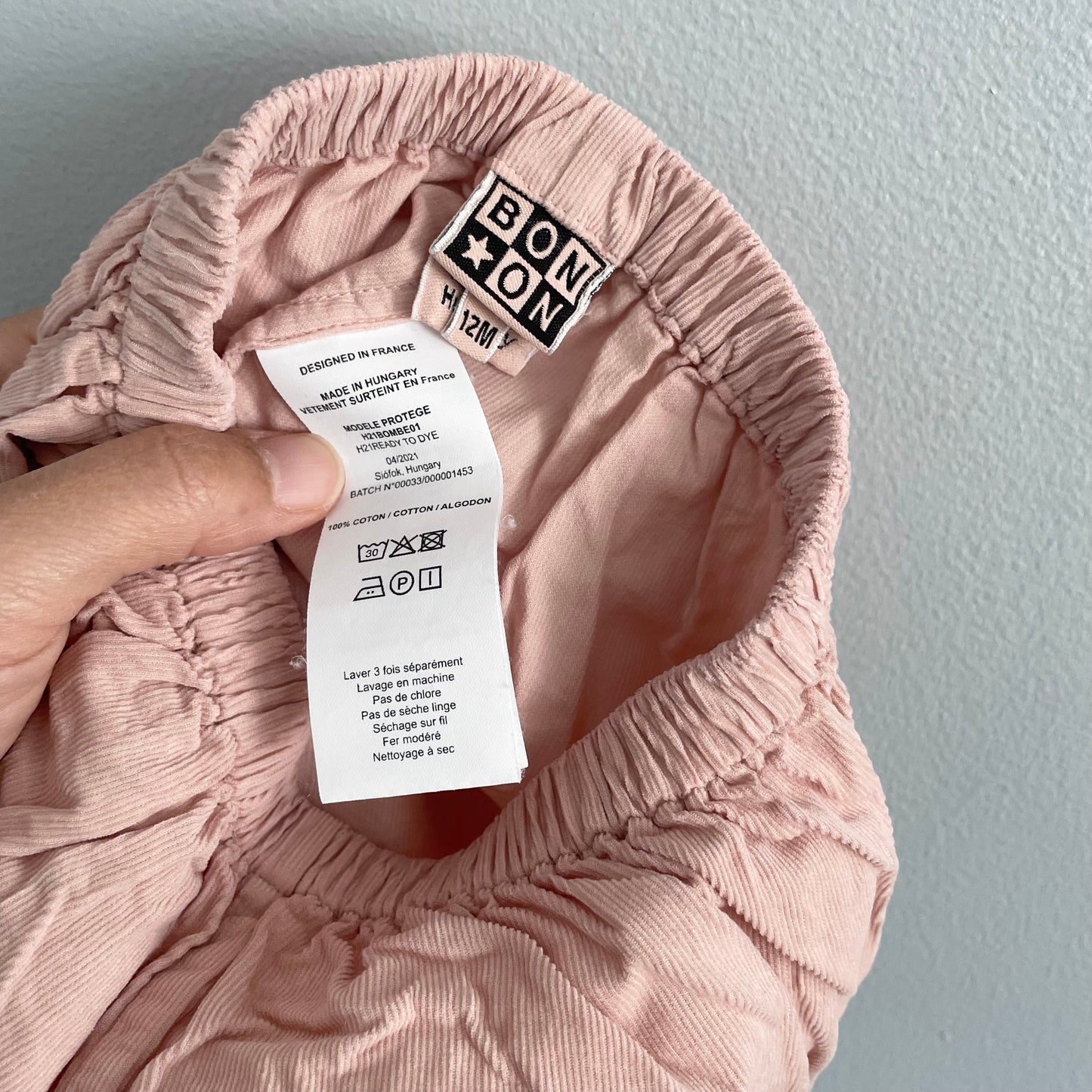 Bonton / Corduroy bloomer / 12M